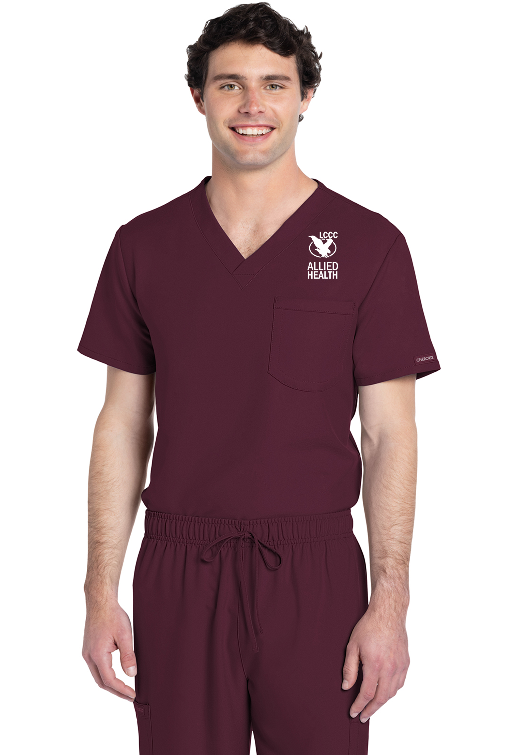 LCCC Allied Health - Unisex 1-Pocket V-Neck Scrub Top