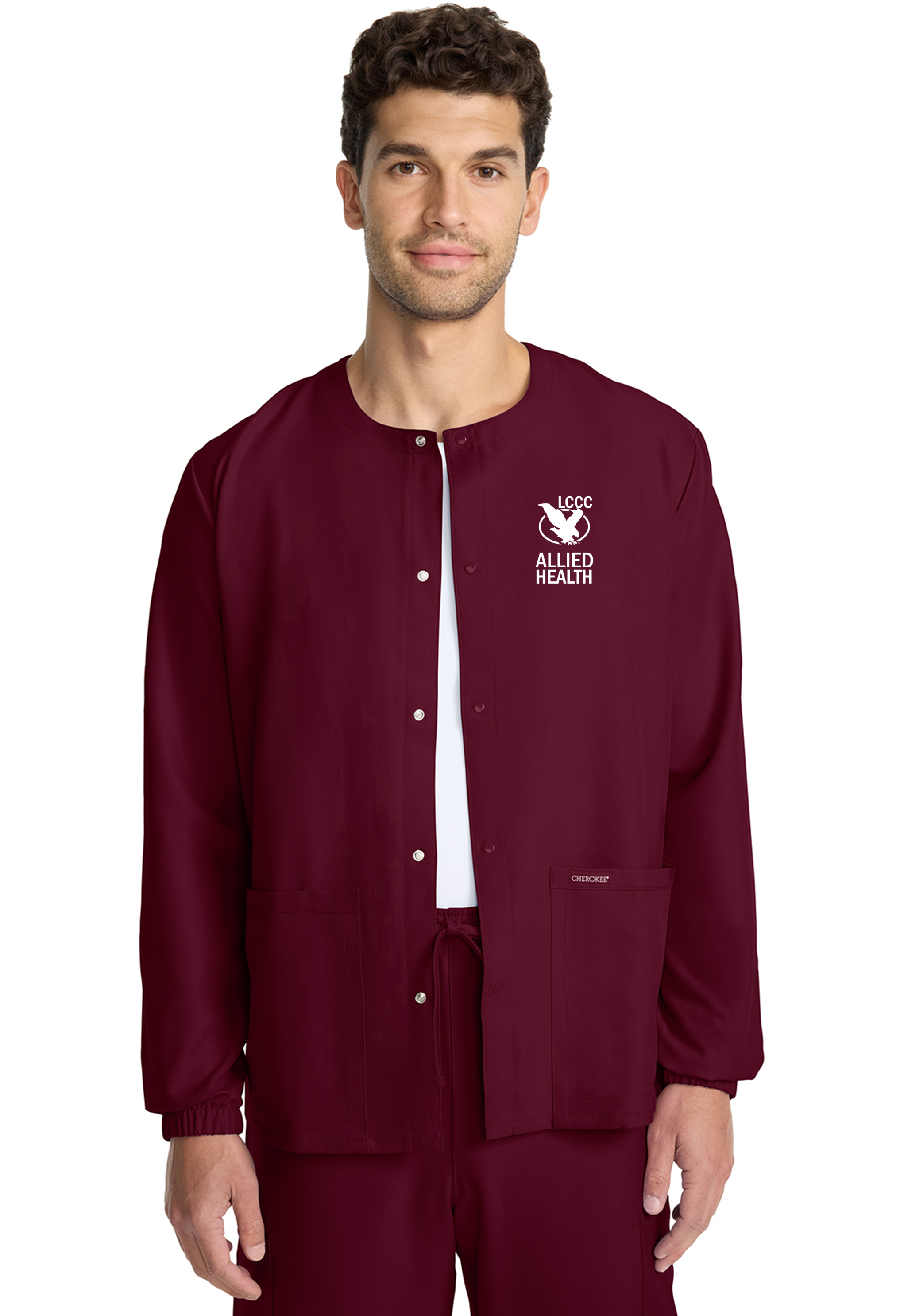 LCCC Allied Health - Unisex Snap Front Warm Up Jacket