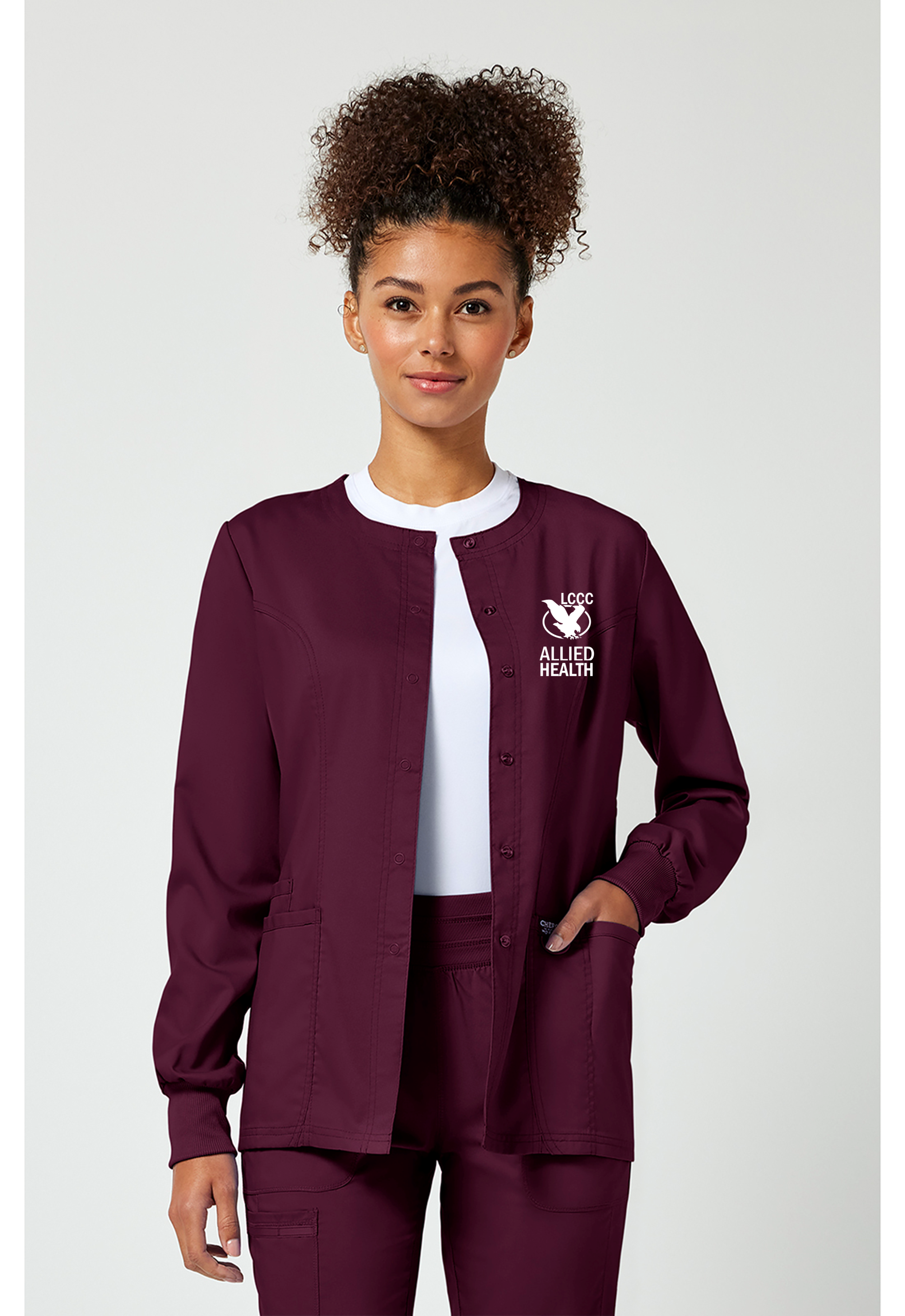 LCCC Allied Health - 3-Pocket Snap Front Warm Up Jacket