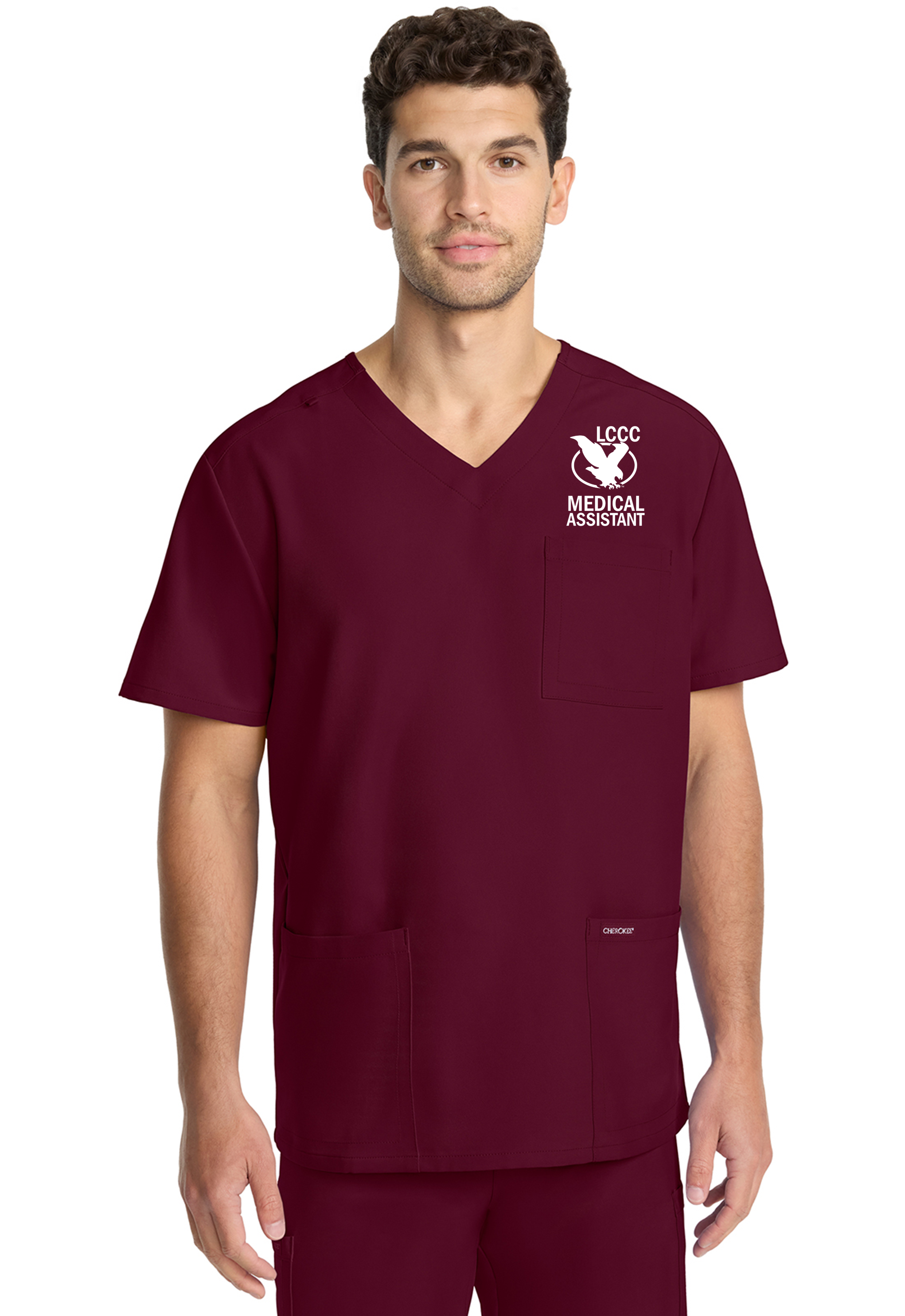 LCCC Medical Assistant - Men's 3-Pocket V-Neck Top