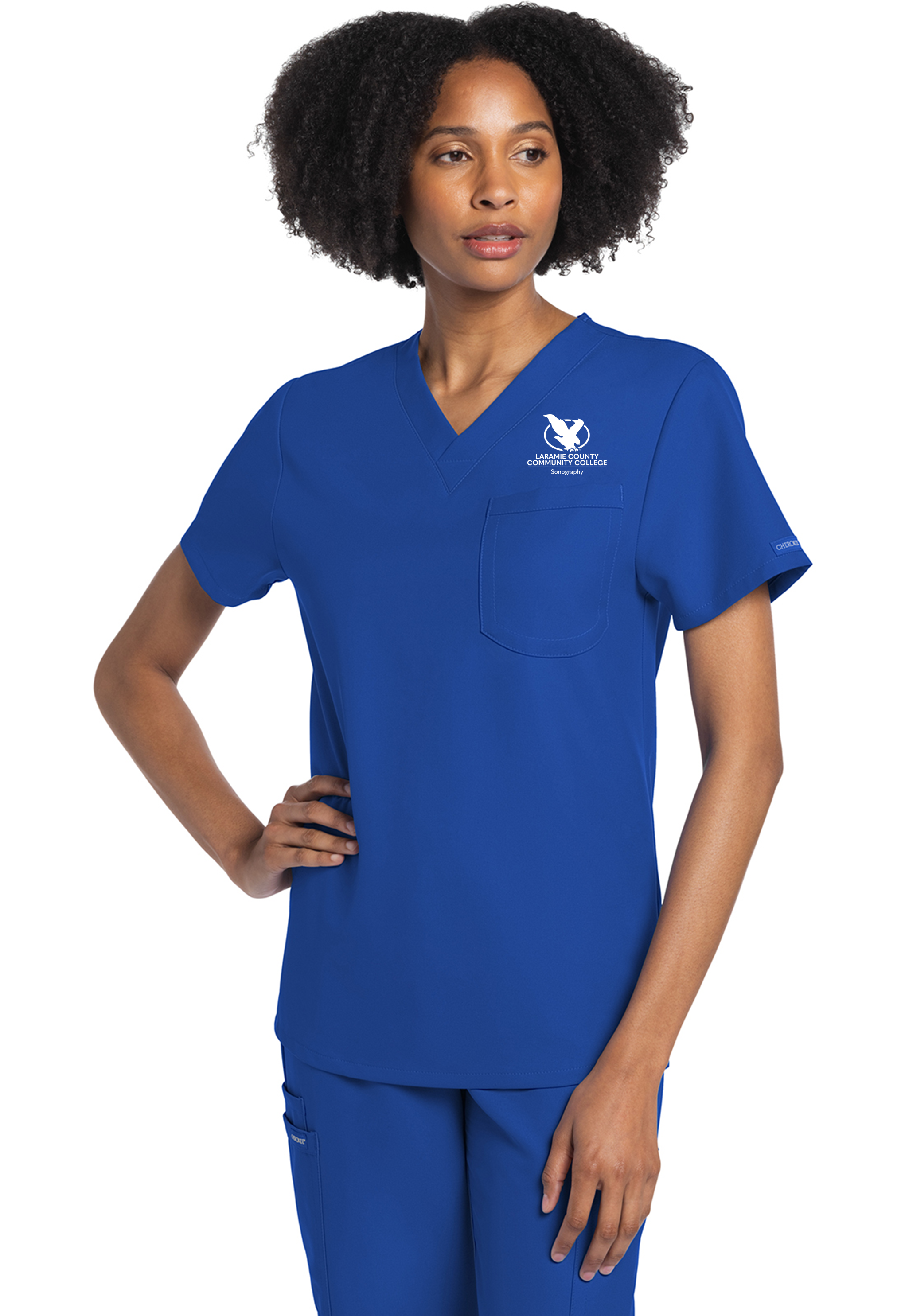 LCCC Sonography - Unisex 1-Pocket V-Neck Scrub Top