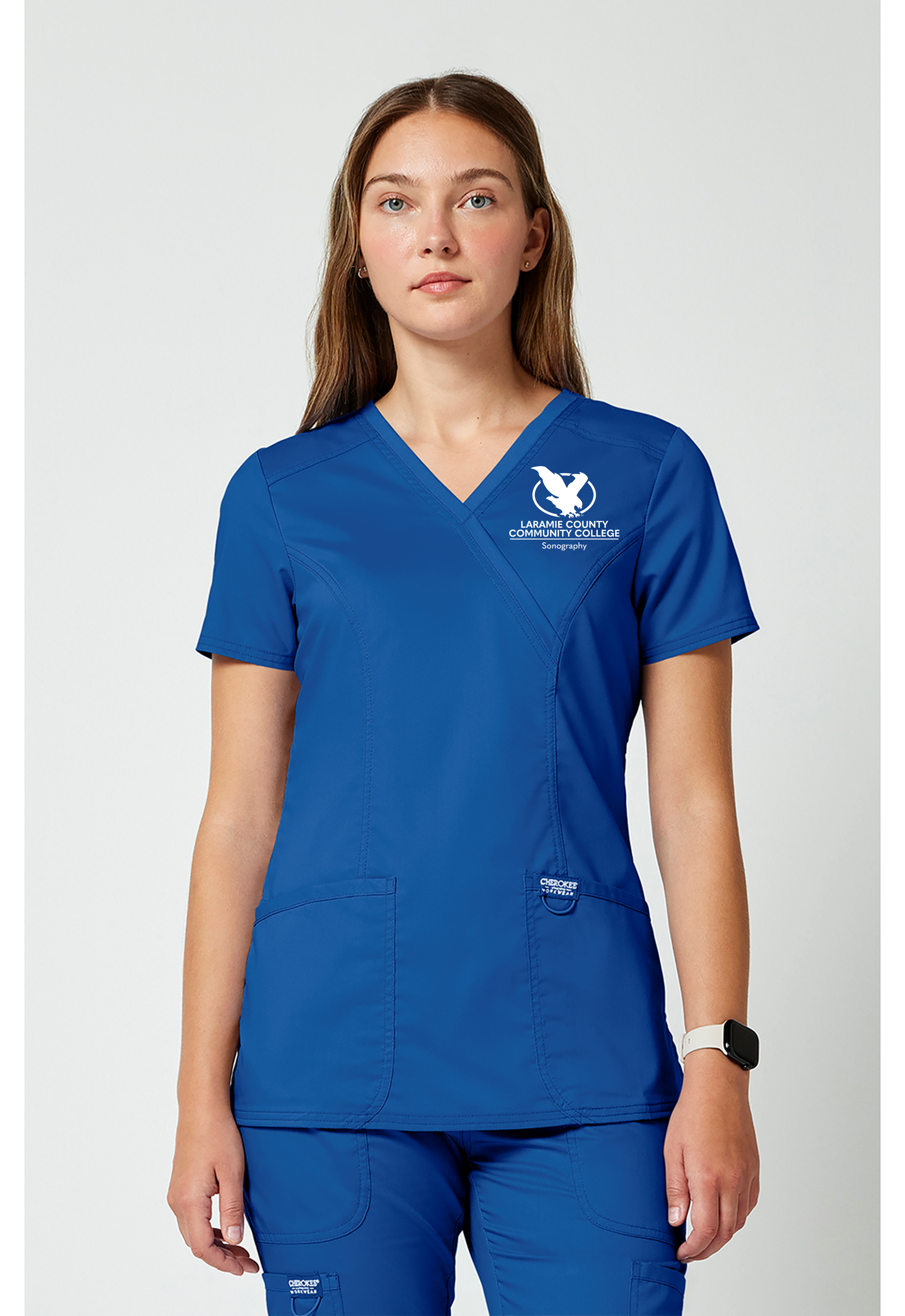 LCCC Sonography - 3-Pocket Mock Wrap Scrub Top