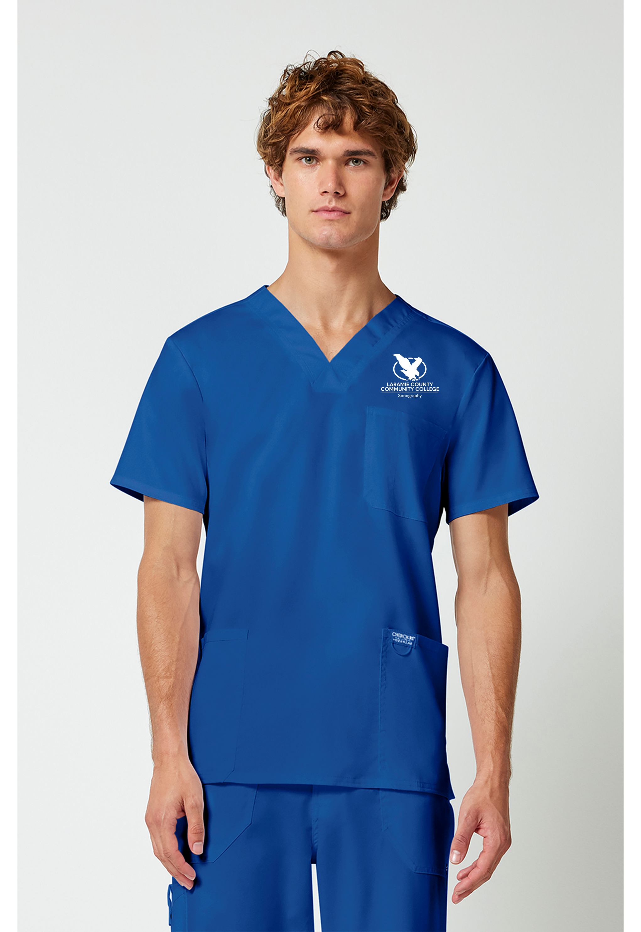 LCCC Sonography - Men’s 3-Pocket V-Neck Scrub Top