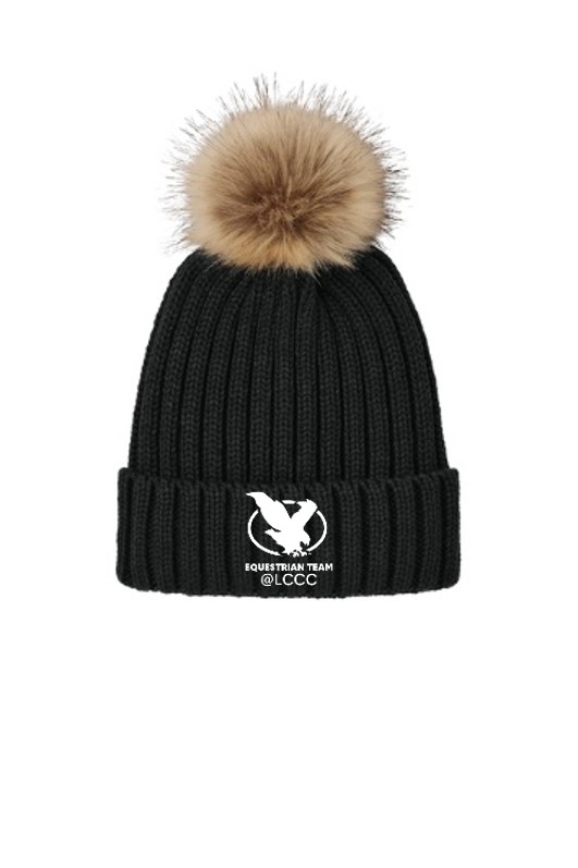 LCCC Equestrian Team Fundraiser - Faux Fur Pom Beanie