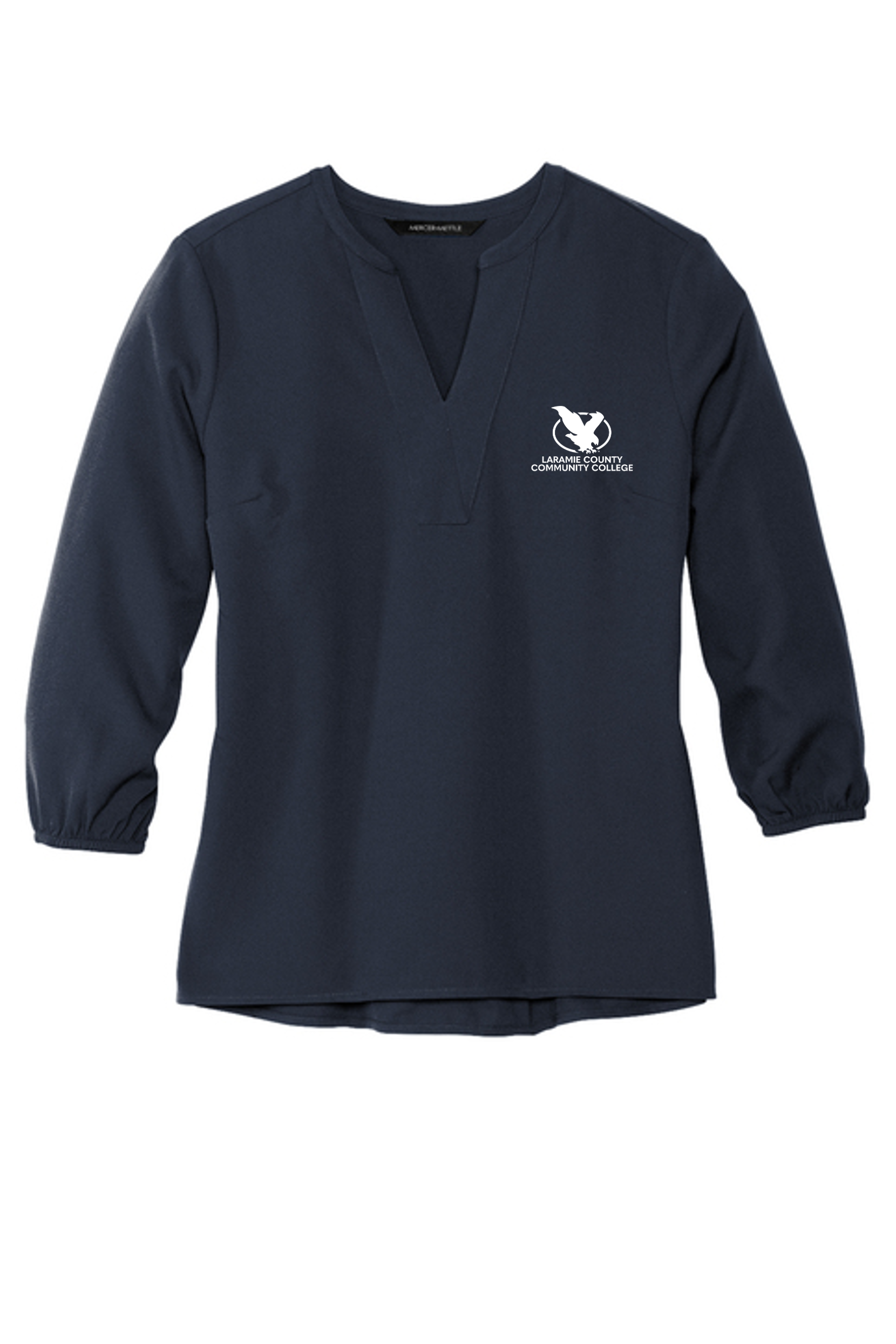 Laramie County Community College Ladies Stretch Crepe 3/4-Sleeve Blouse