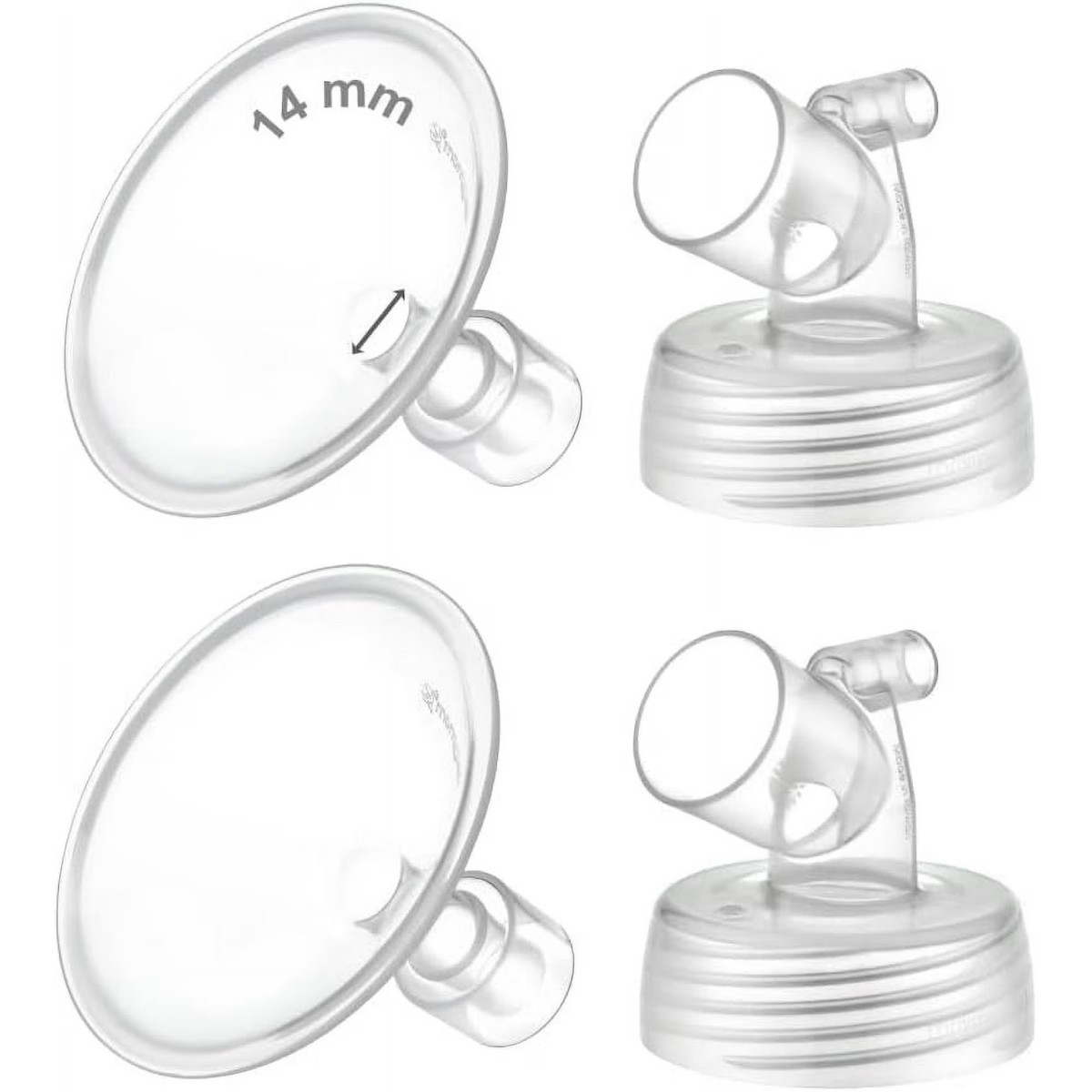 Maymom Two-Piece Wide Neck Pump Parts for Spectra S1/S2 Pumps; with Wide Mouth 14 mm Flanges