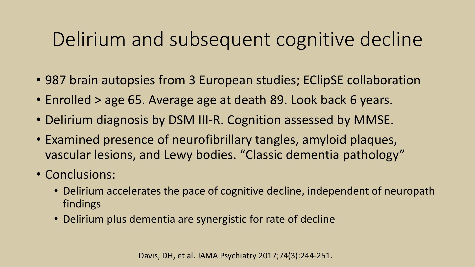 Update On Delirium 2019