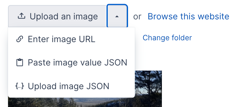 Image upload additional options