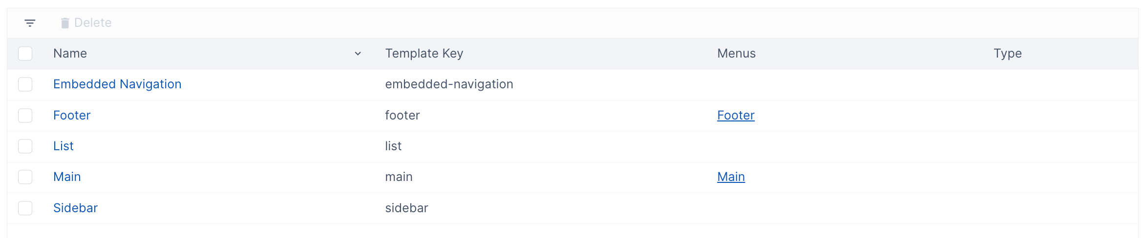 Navigation Template Example