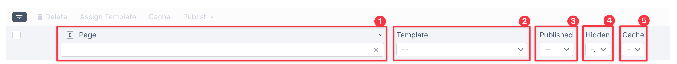 Filtering Pages