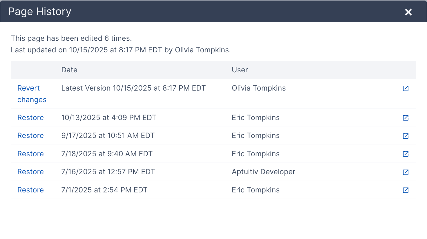 Page History View