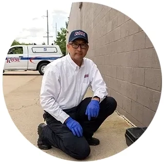 rose technician in commercial warehouse