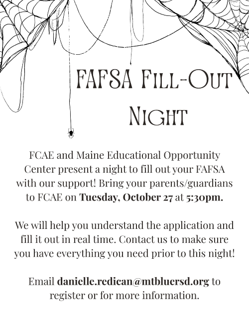 Fafsa fill-out night flyer