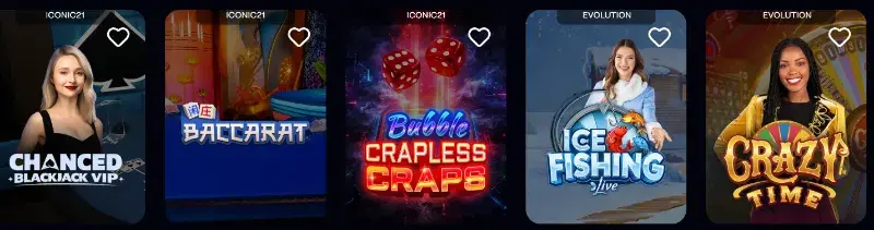 Chanced Casino Live Dealer & Table Games
