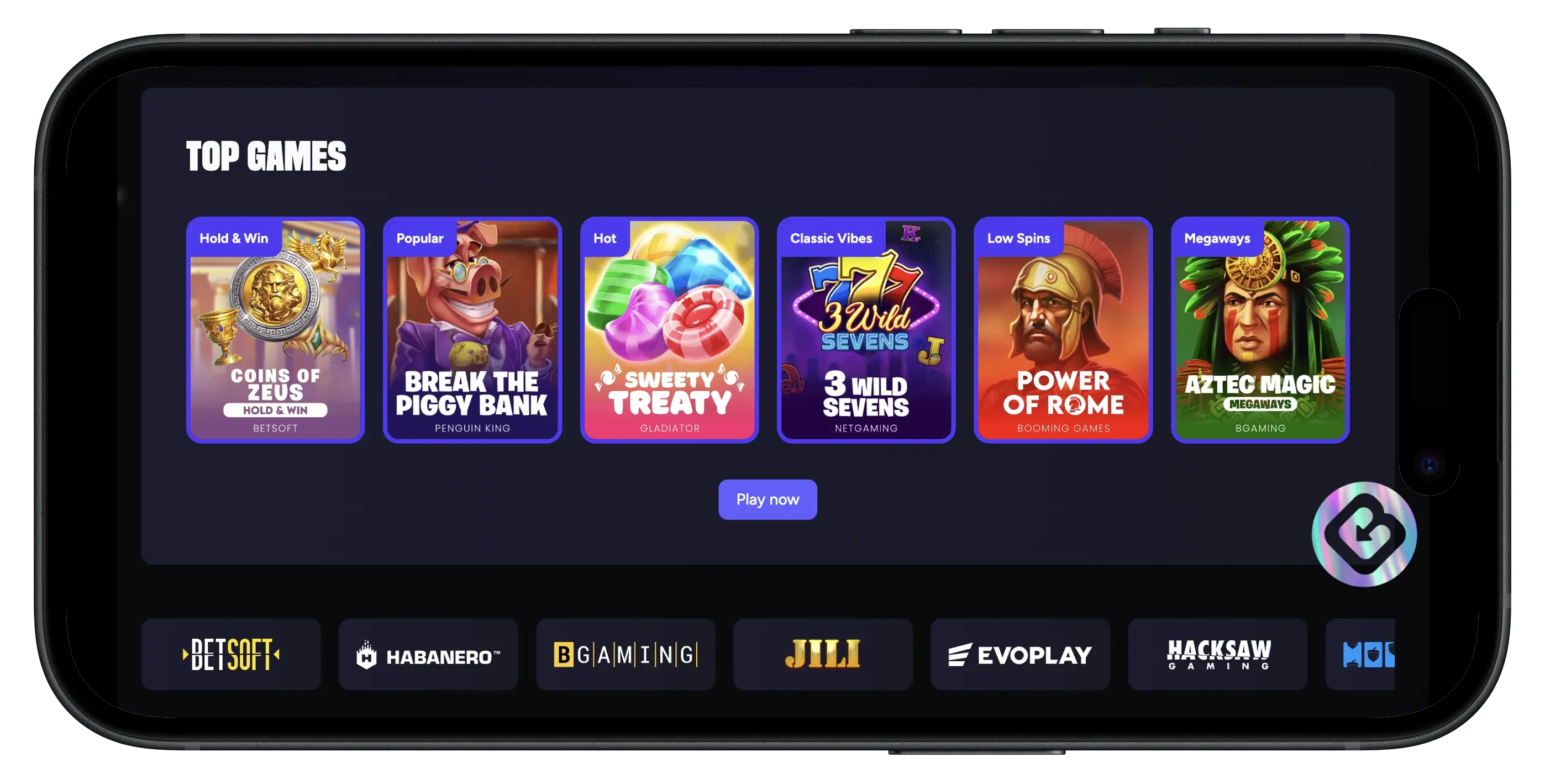 CoinsBack Casino games available to players.