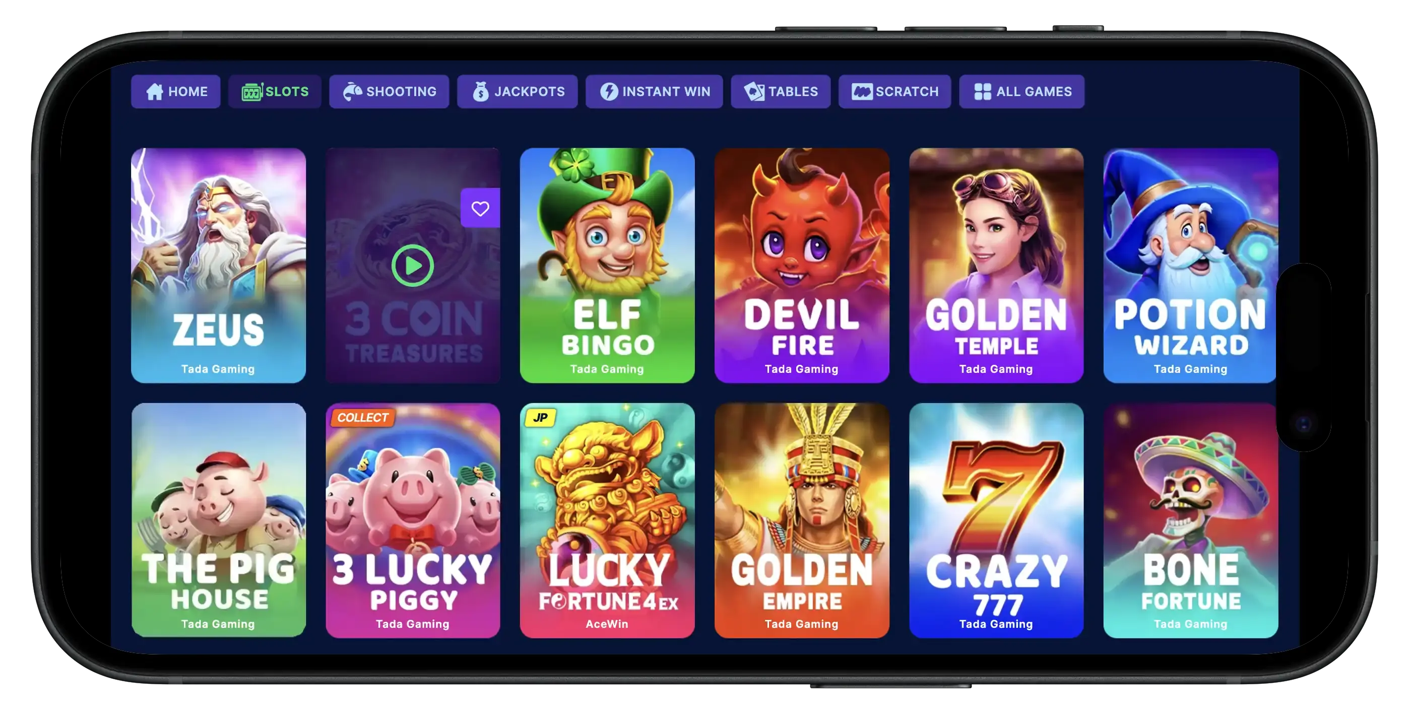 Dara Casino games on mobile.