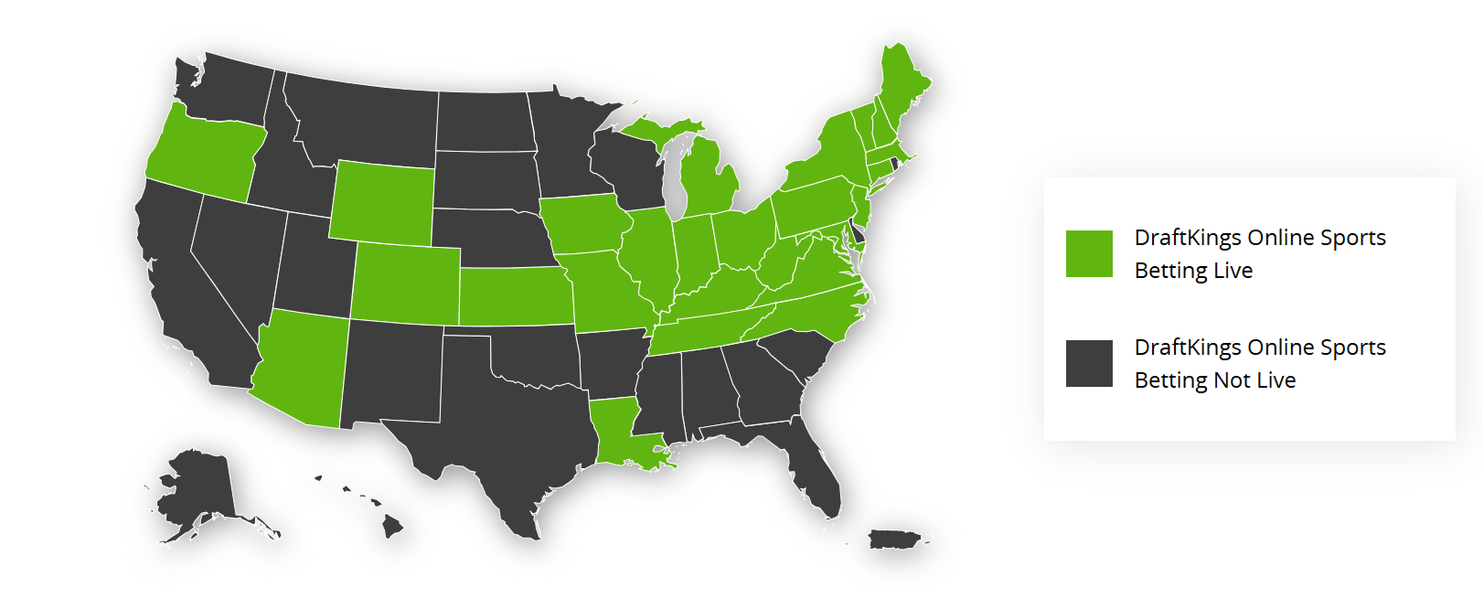 Draftkings legal states map