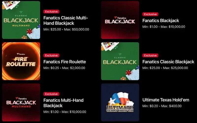 Fanatics Table Games