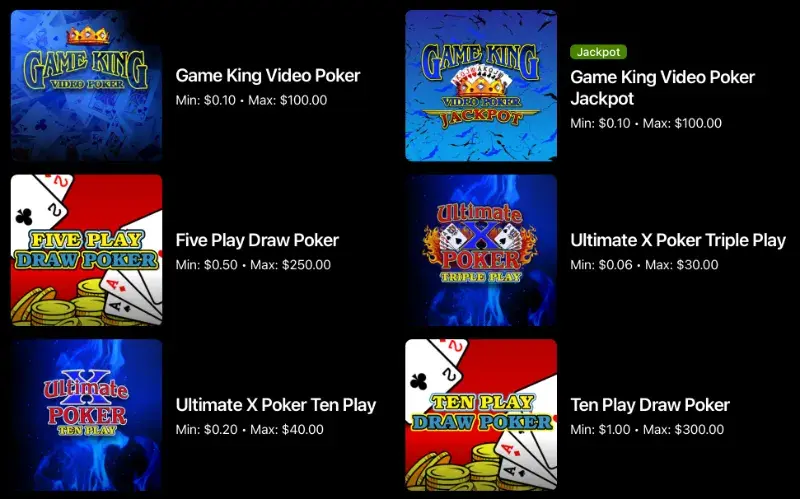 Fanatics Casino Video Poker