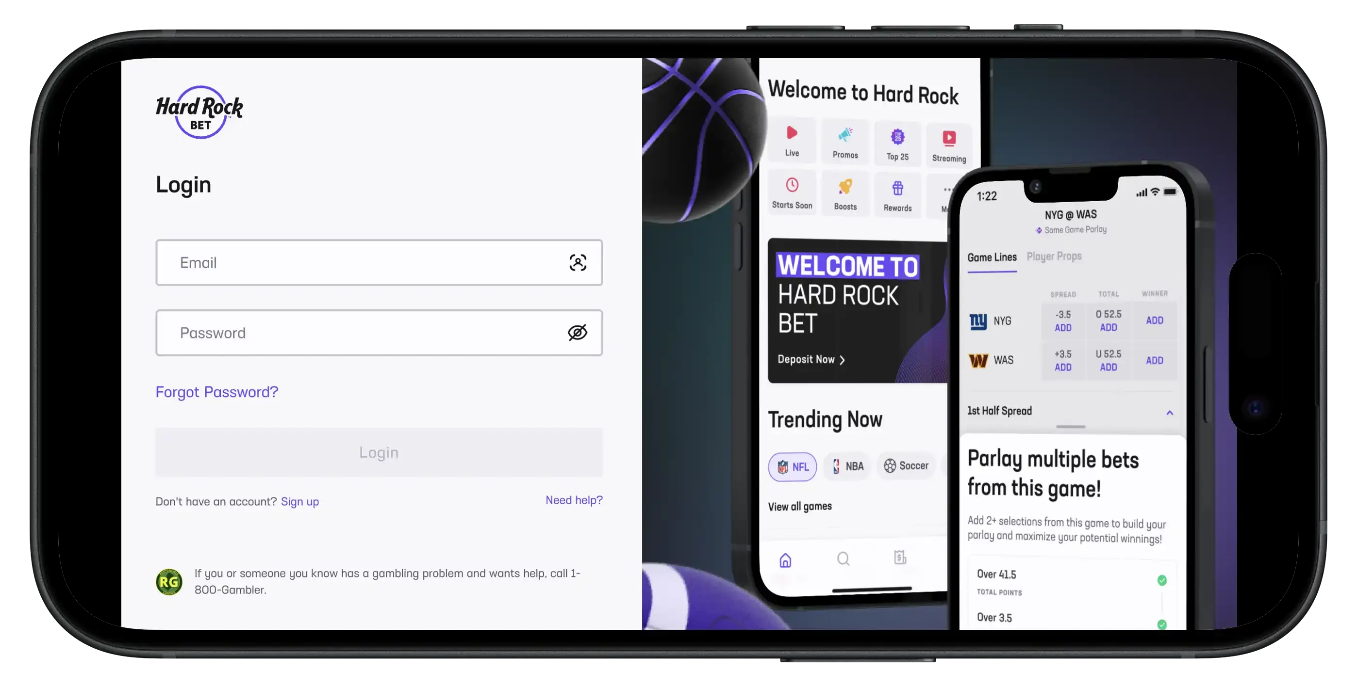Hard Rock Bet Casino Login on mobile.