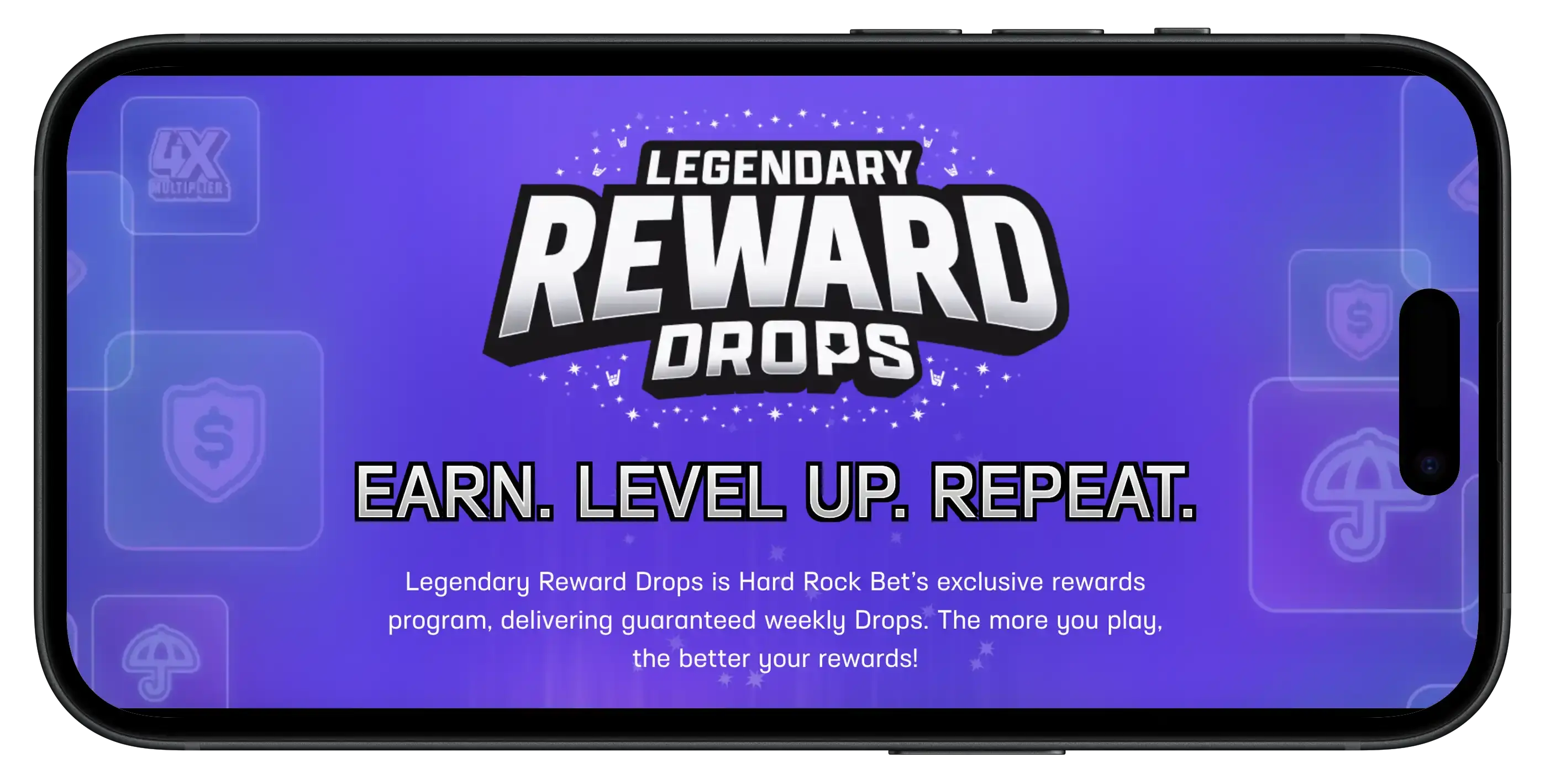 Hard Rock Bet Casino Reward Drops on mobile.