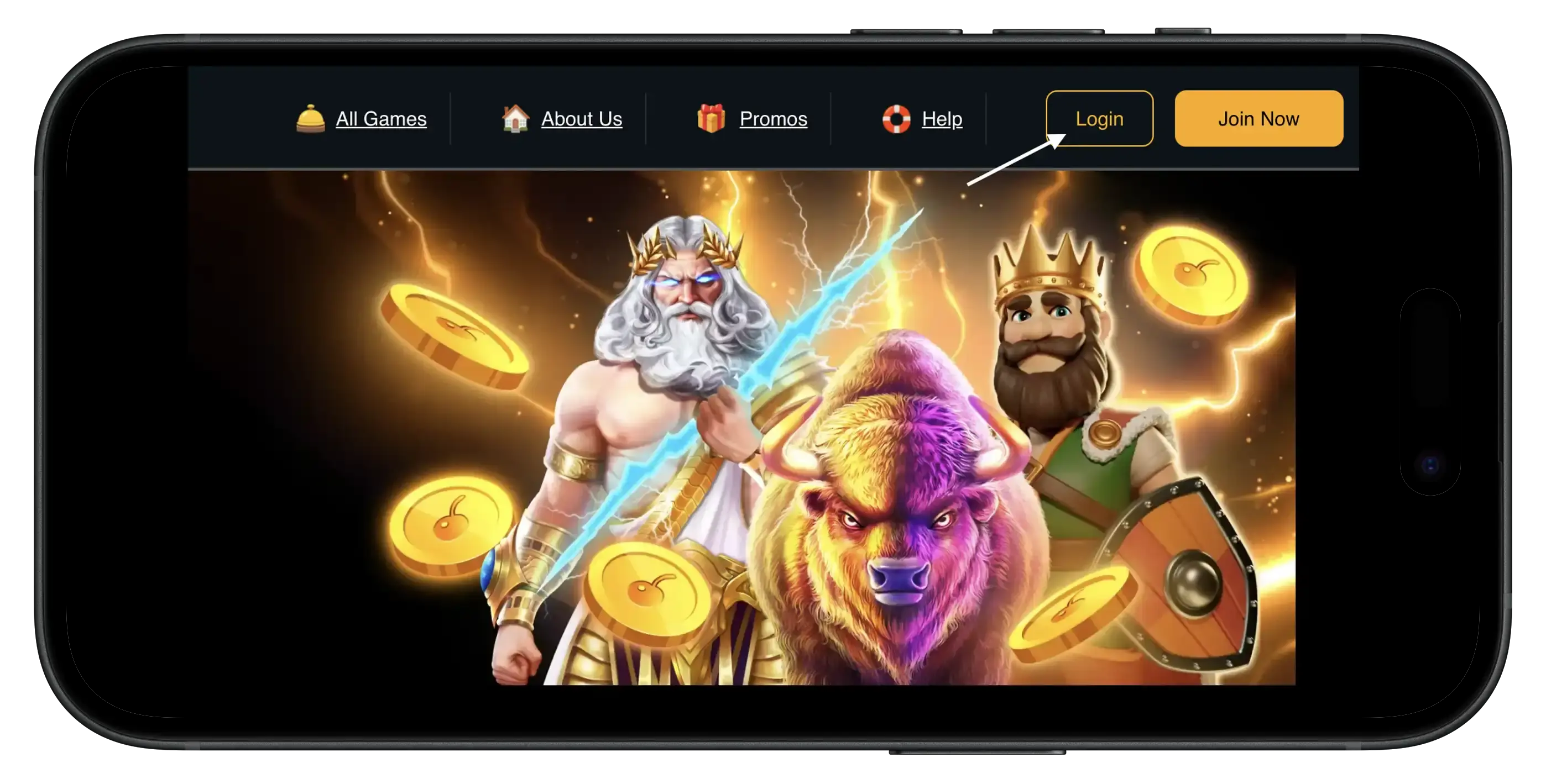 Jackpota Casino homepage where players can login.