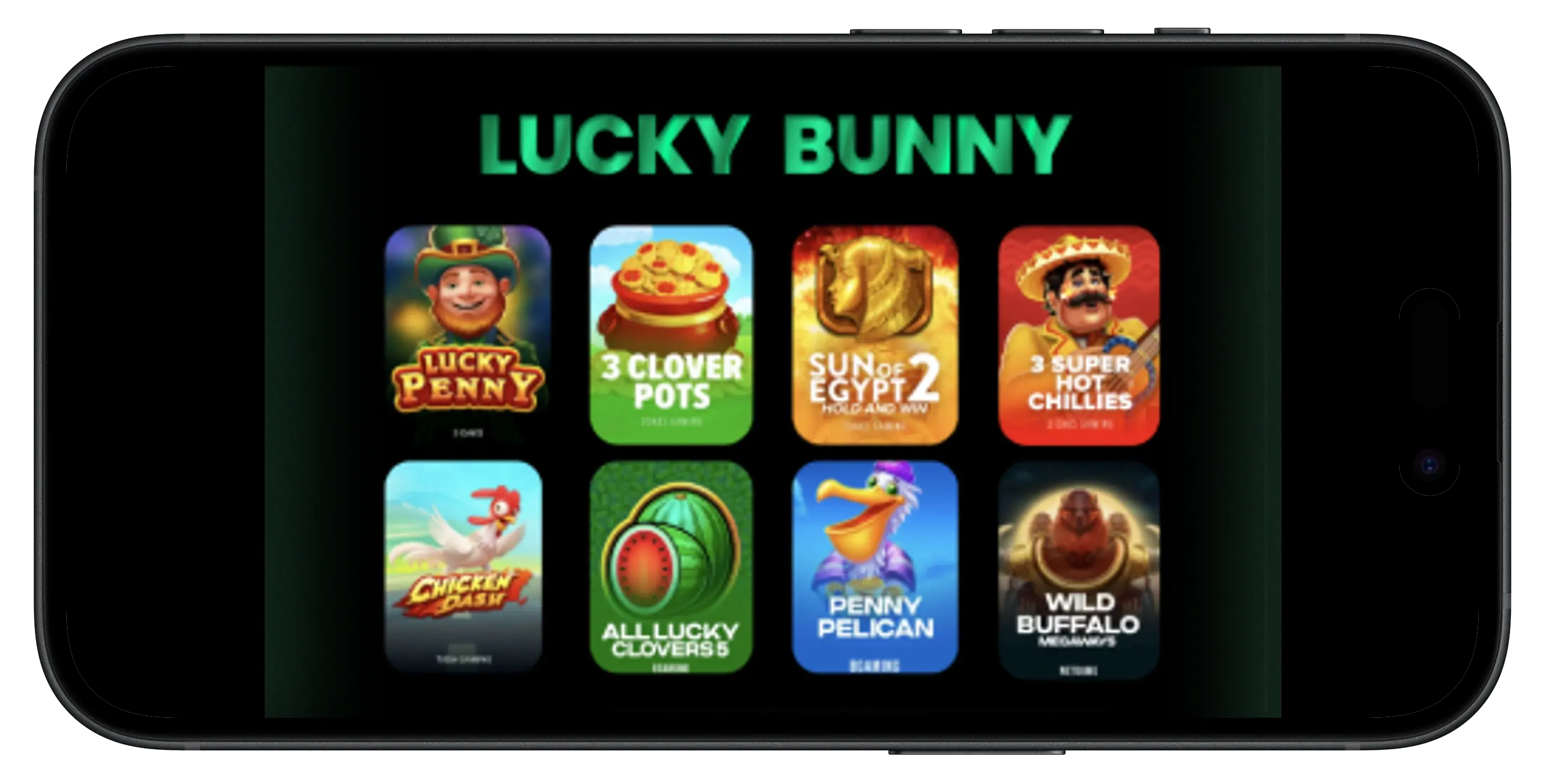 Lucky Bunny Casino slots on mobile.