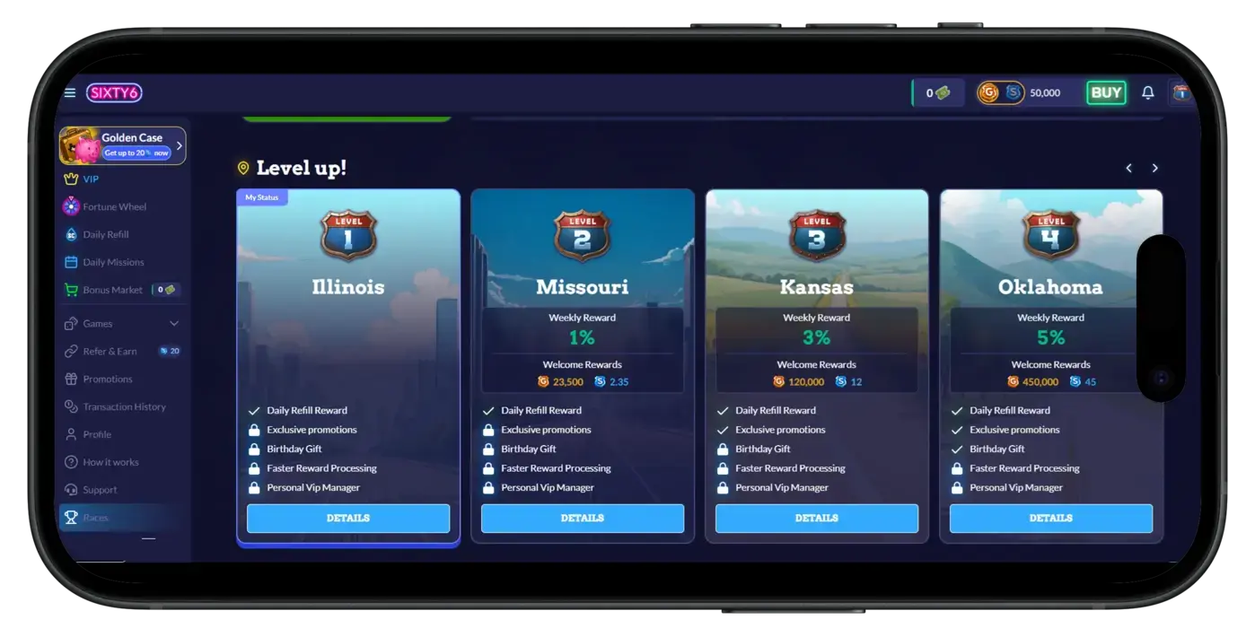 Sixty6 Casino Free SC Coins