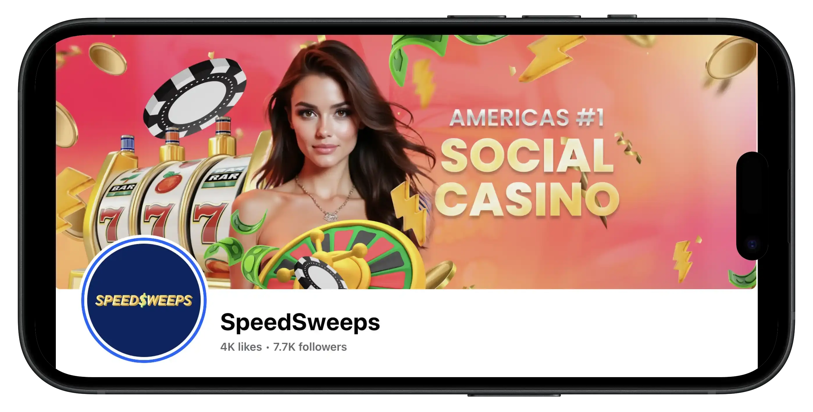 SpeedSweeps Casino Facebook on mobile.