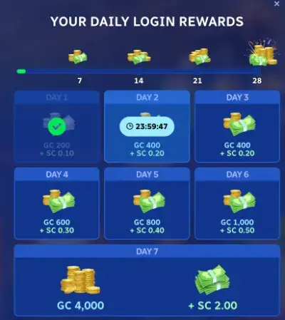 SpinBlitz Daily Login Bonus