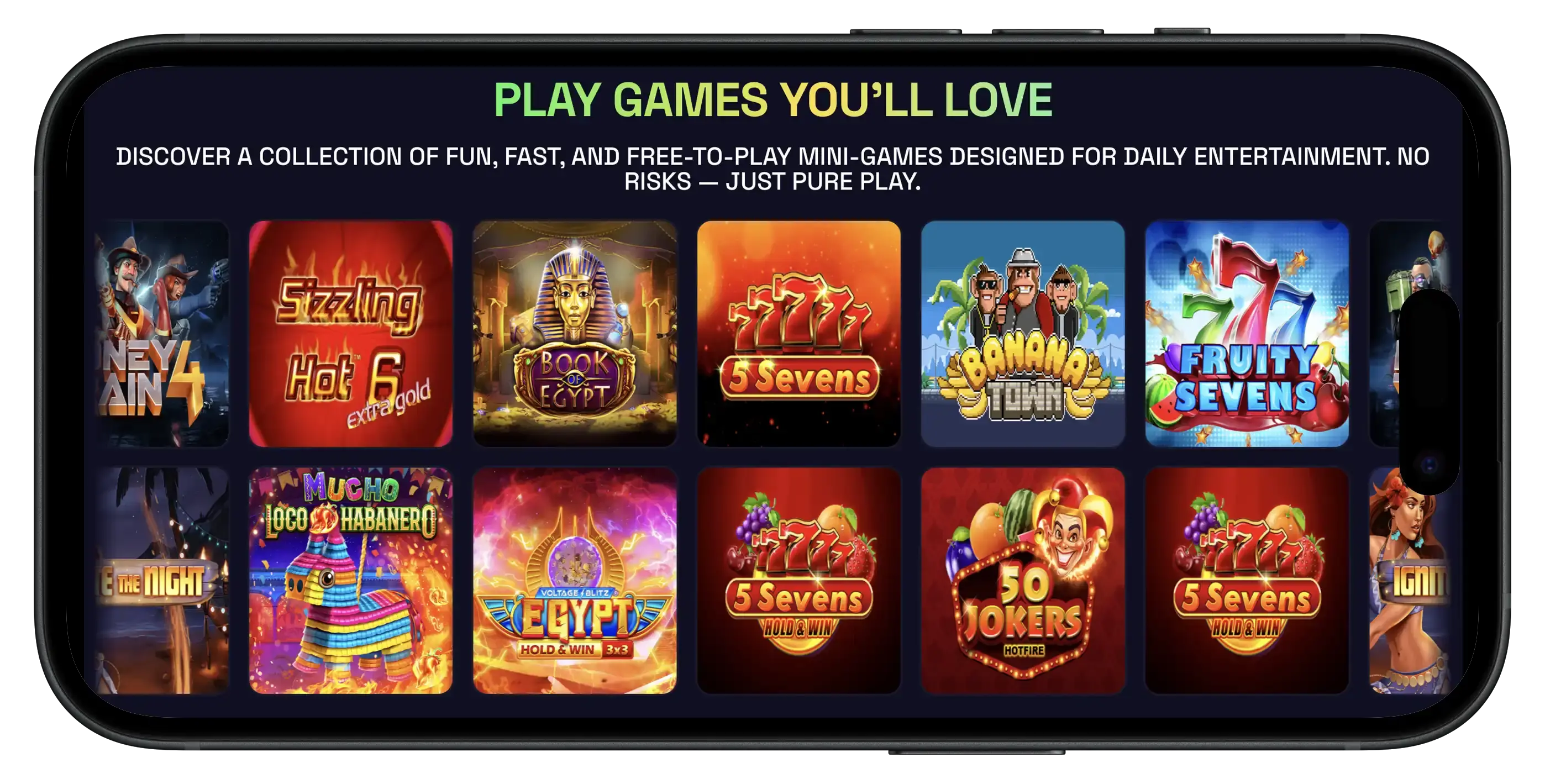 SweepNext Games on mobile.