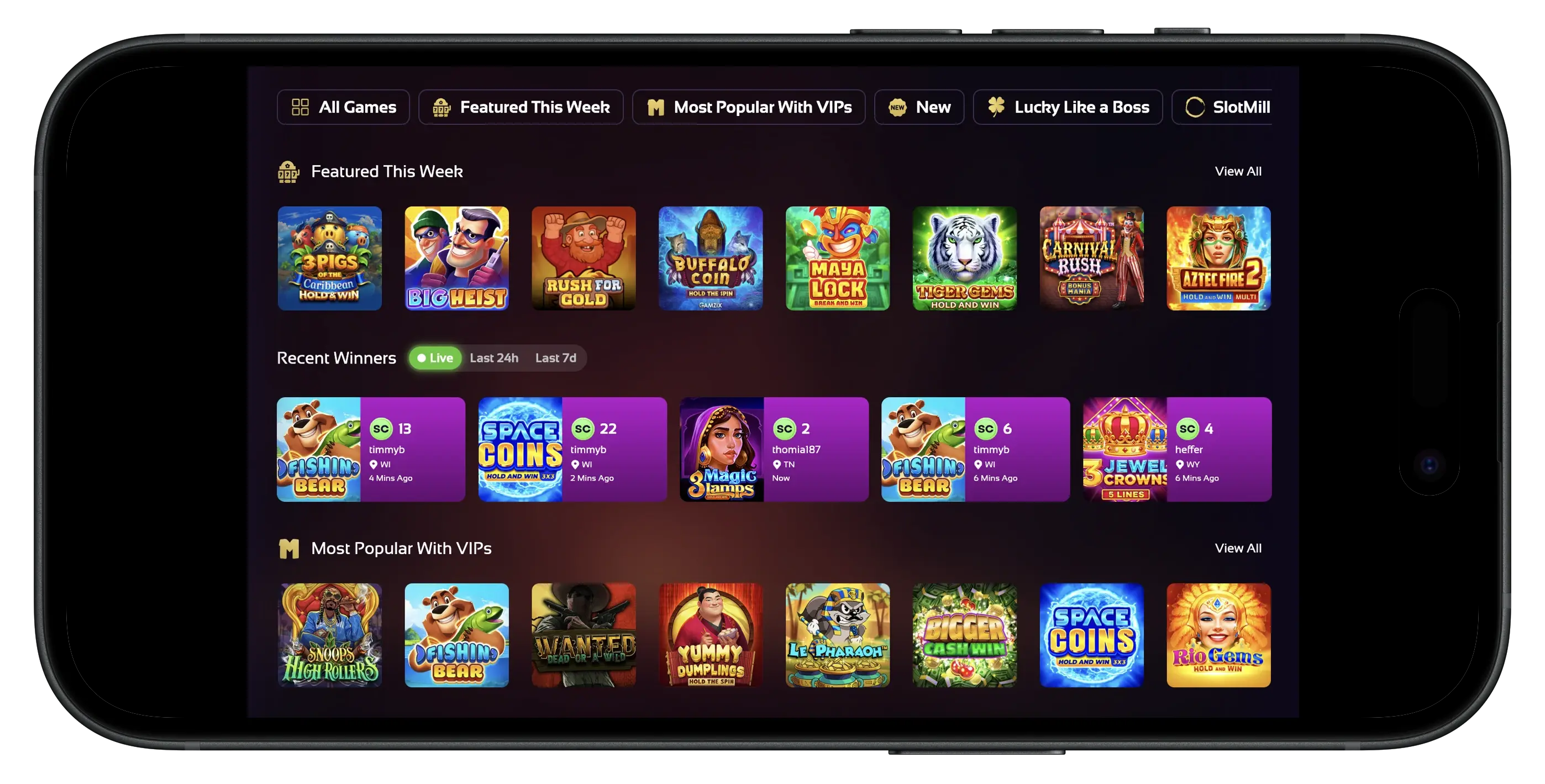 The Boss Casino Games on mobile.