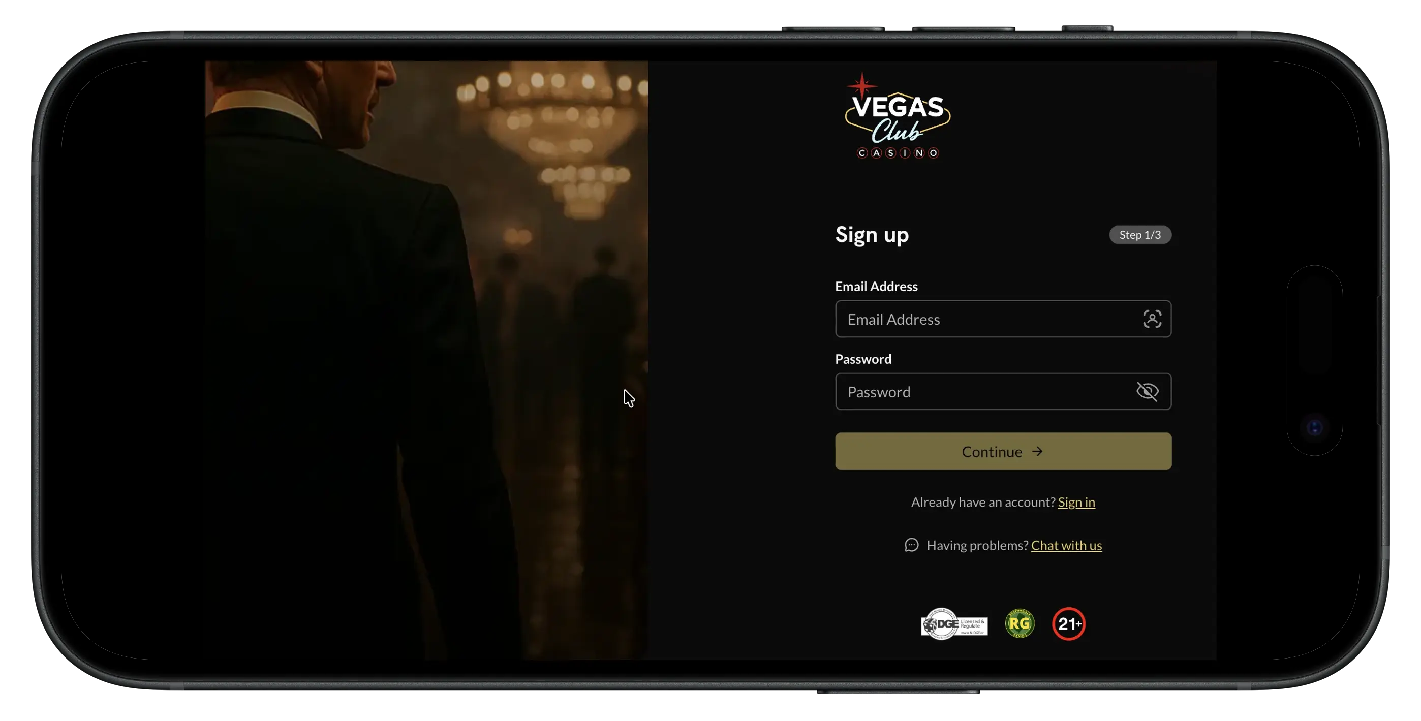Vegas Club Casino sign up and join instructions.