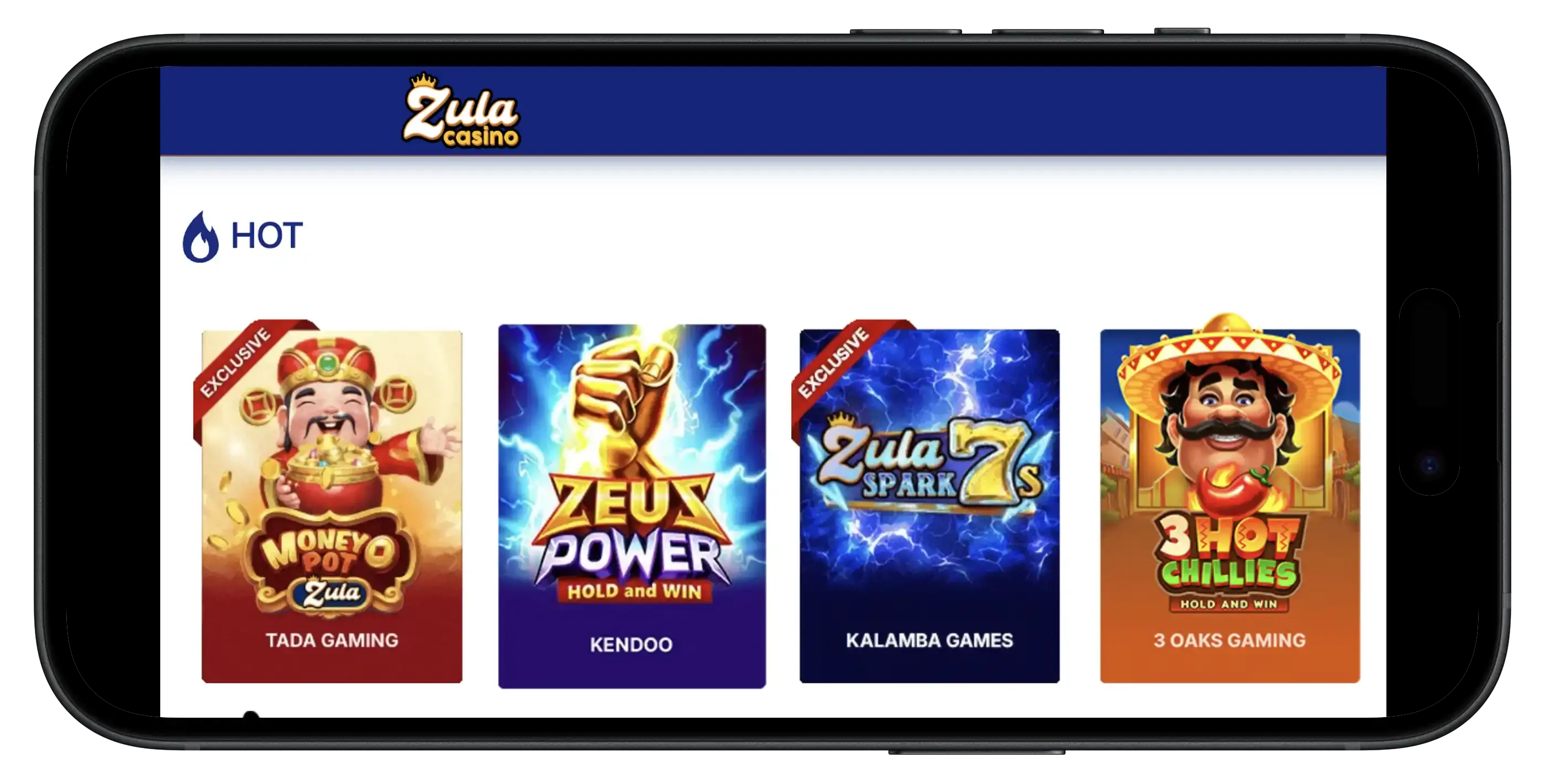 Zula Casino games on mobile.