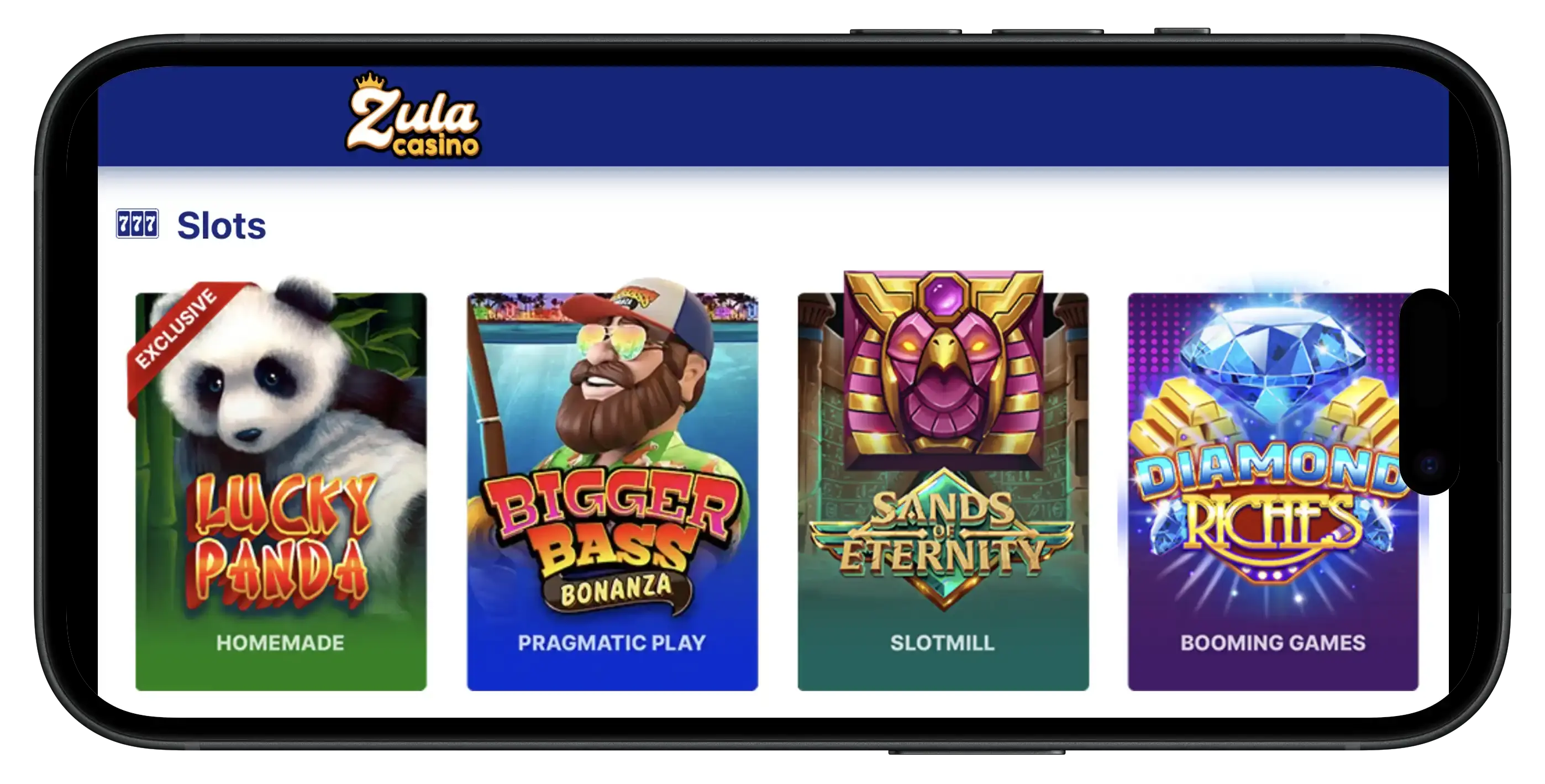 Zula Casino slots on mobile.