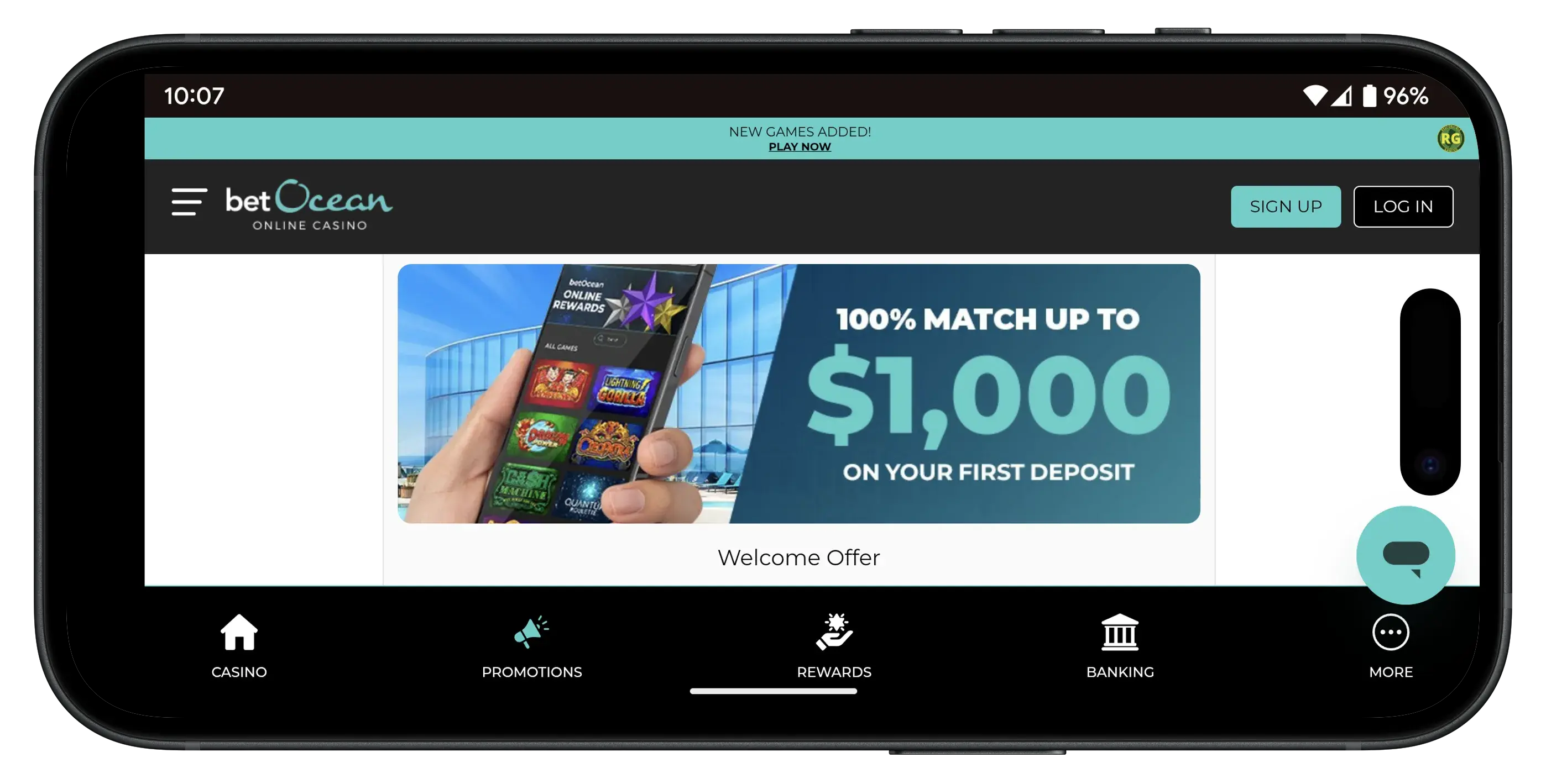 betOcean Casino Promo Code - 100% Deposit Match Welcome Bonus up to $1,000