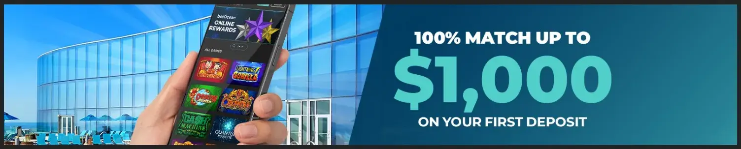 betOcean Casino Promo Code - 100% match up To $1,000 on your first deposit!