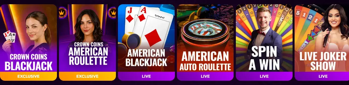 Crown Coins Casino Live Dealer Games