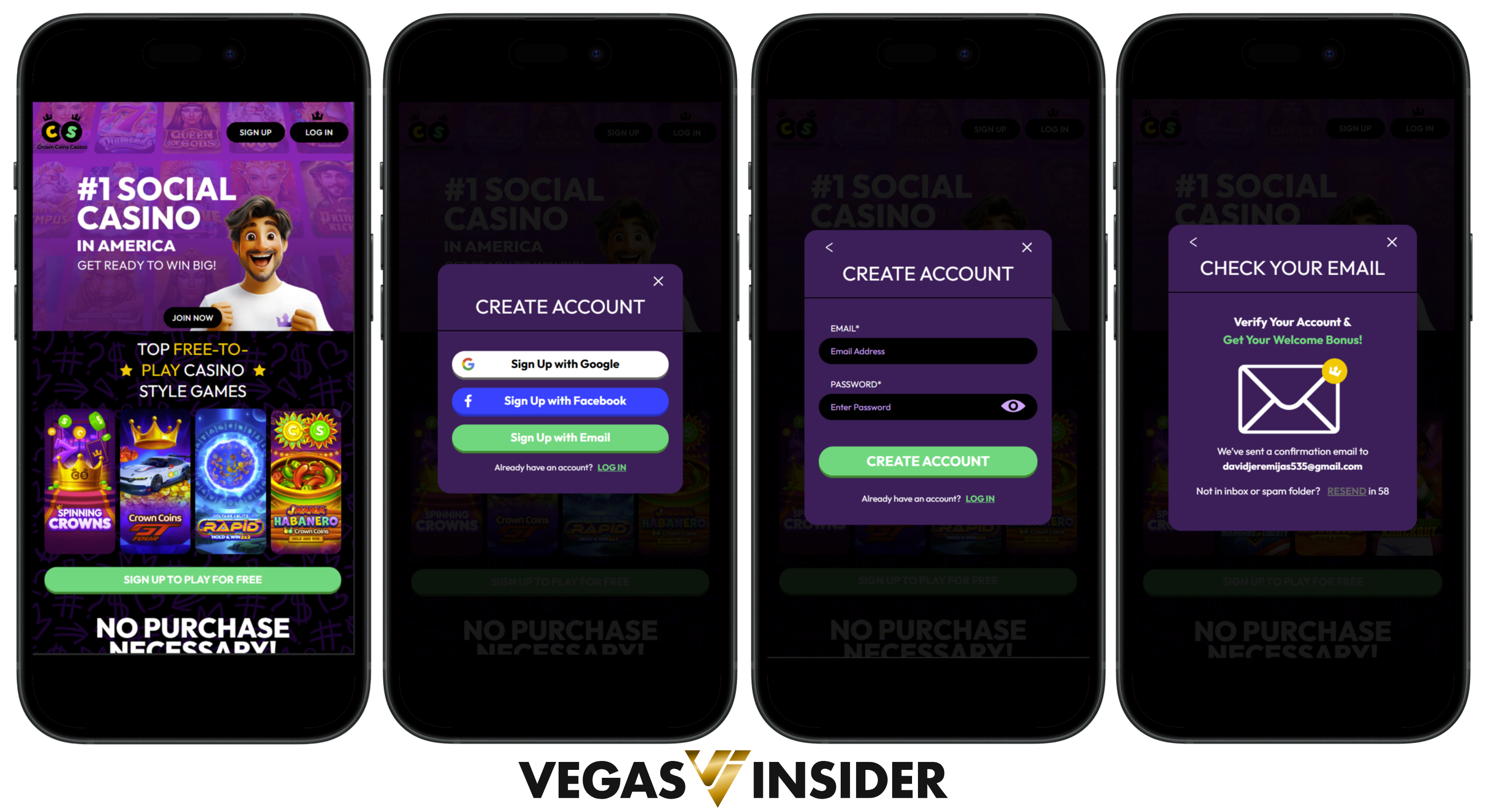 Crown Coins Casino Signing Up Process