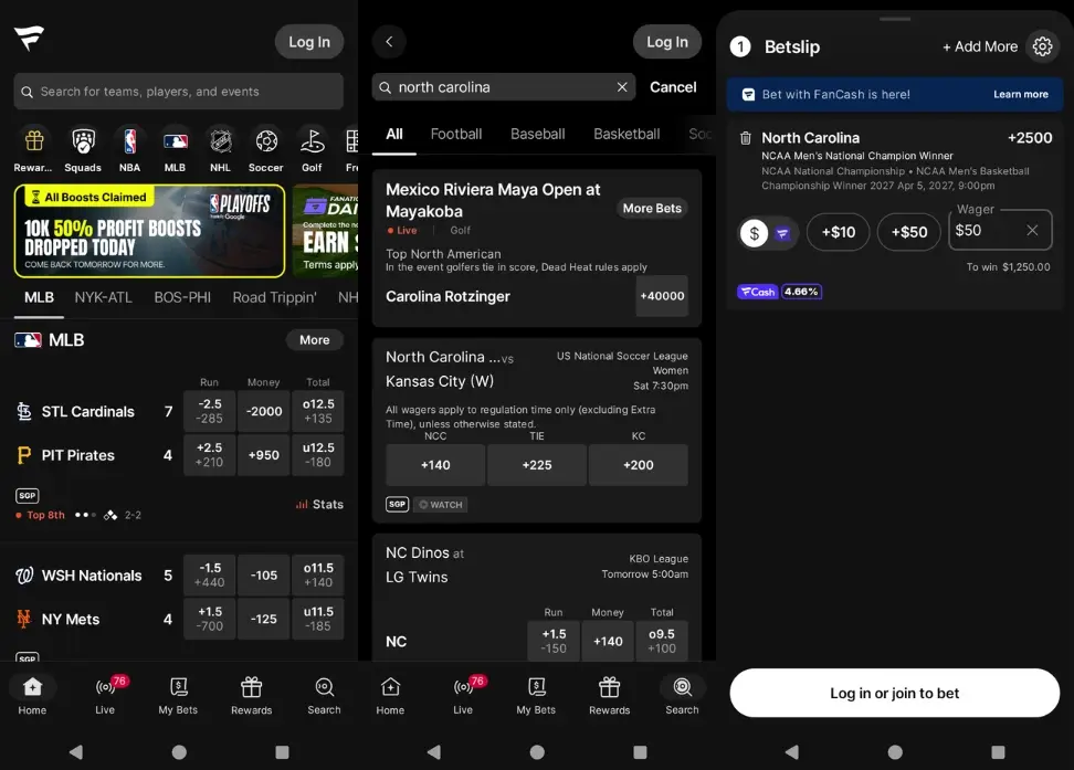 Fanatics Sportsbook NC Promo Code - app