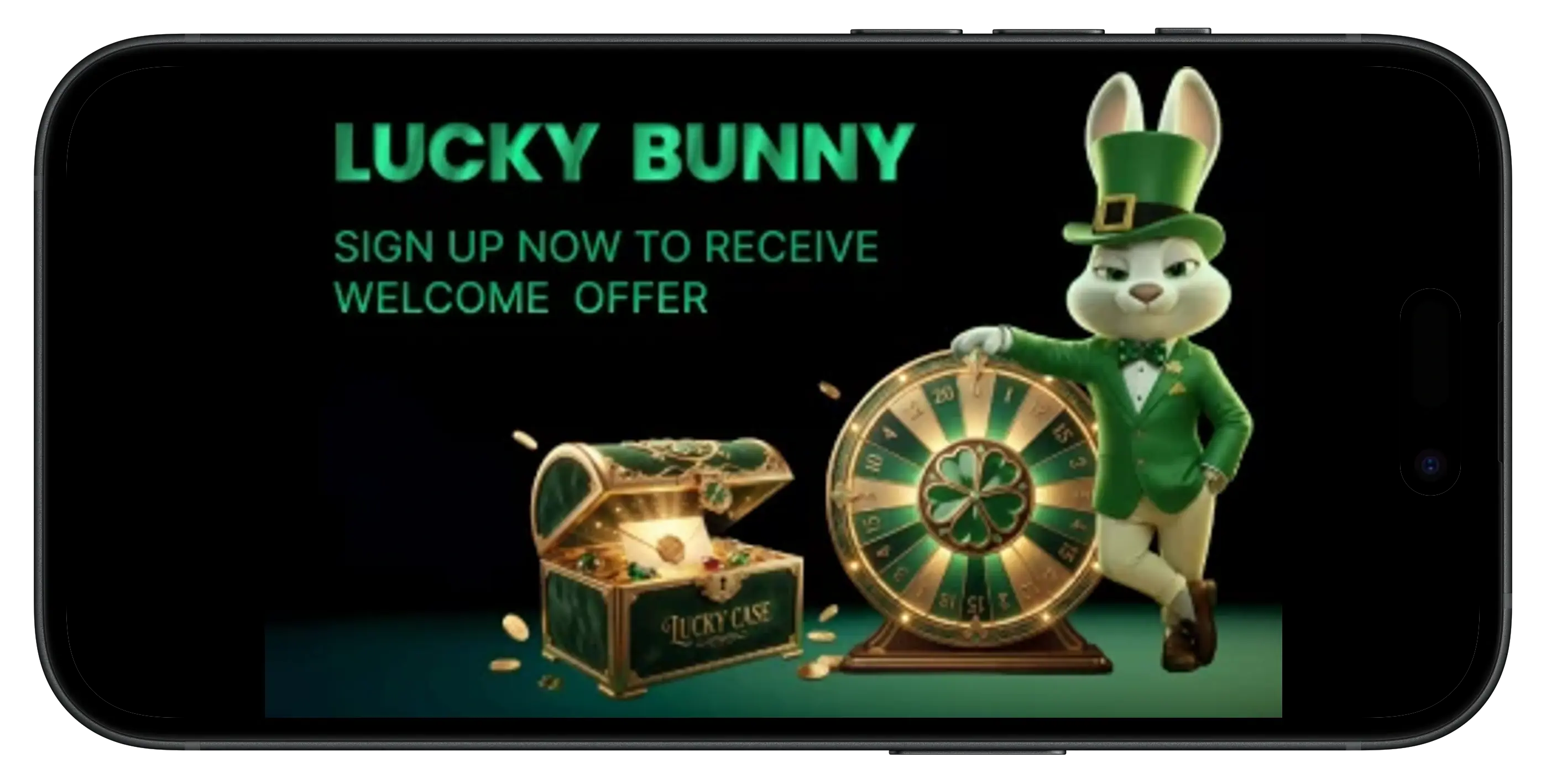 Lucky Bunny Casino sign up on mobile.