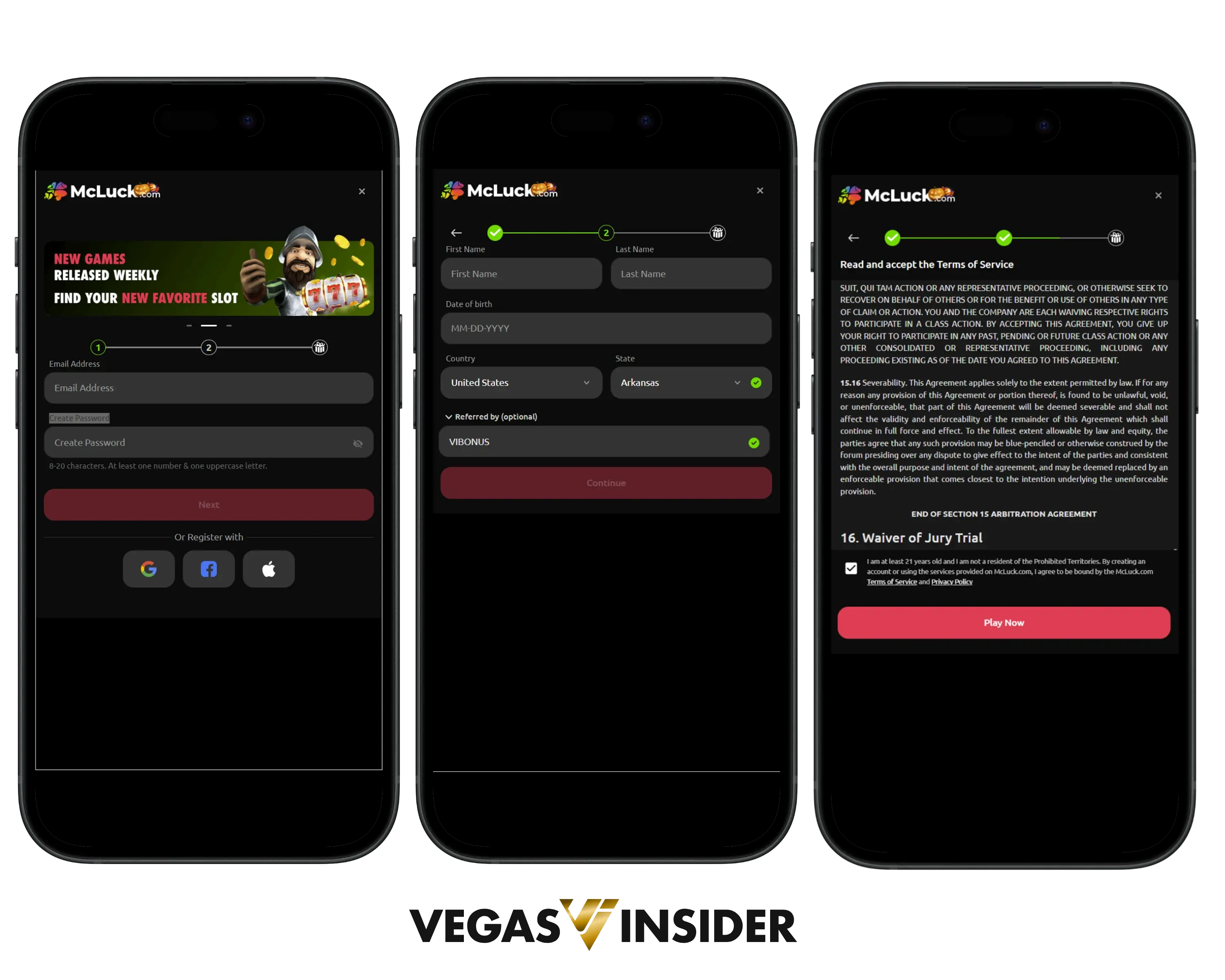 McLuck Casino Registration Process