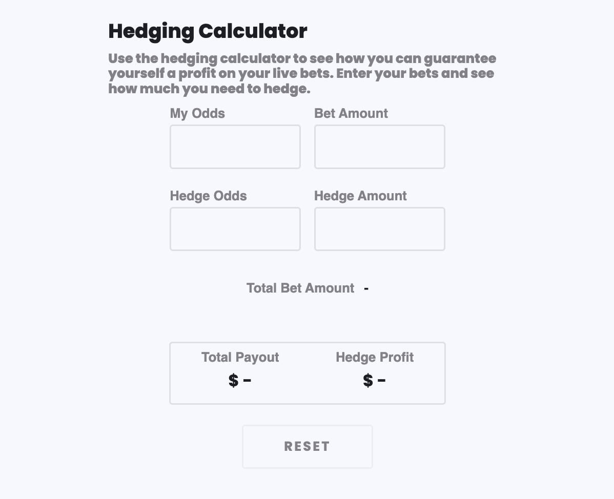 hedging calculator example