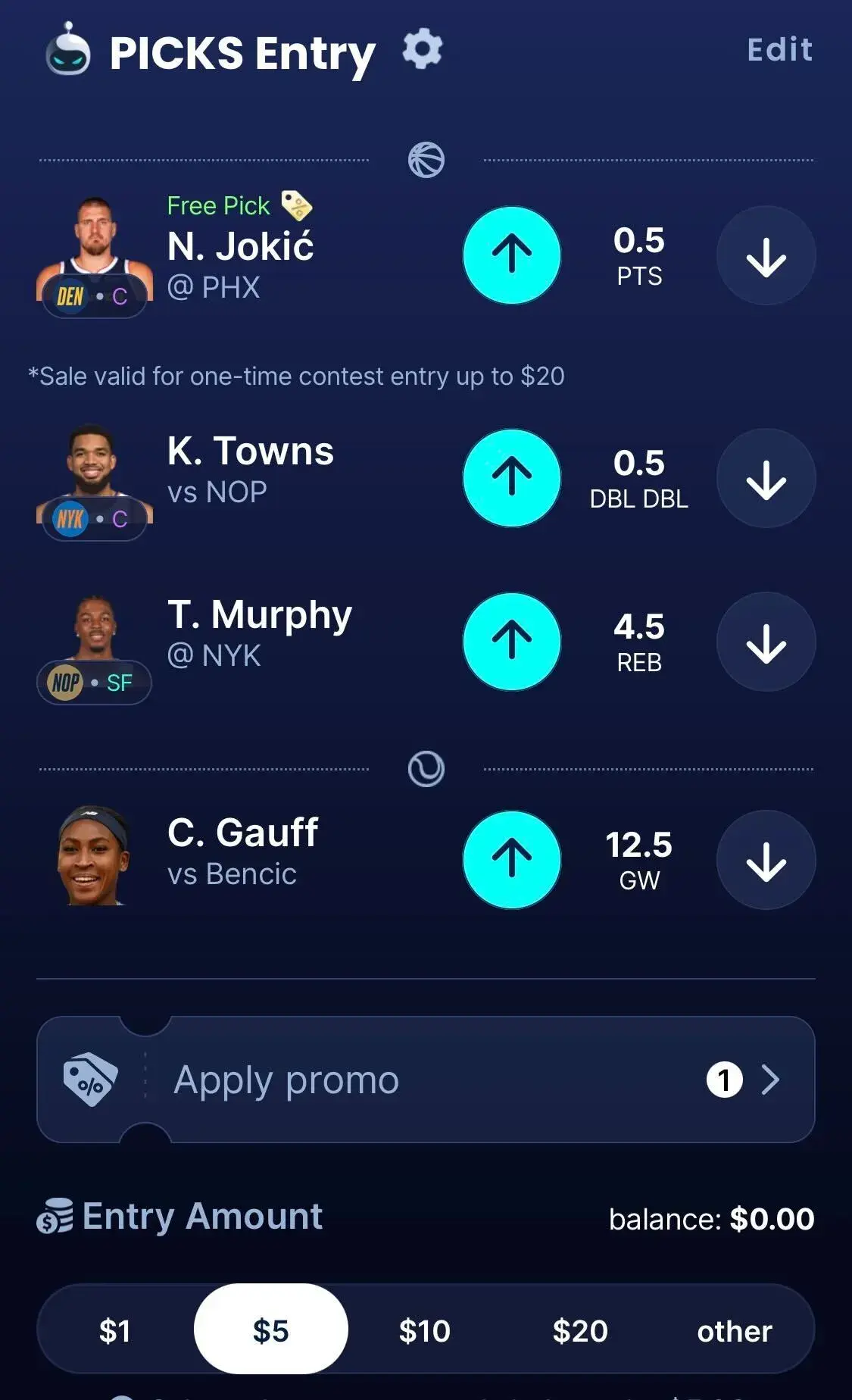 sleeper picks lineup