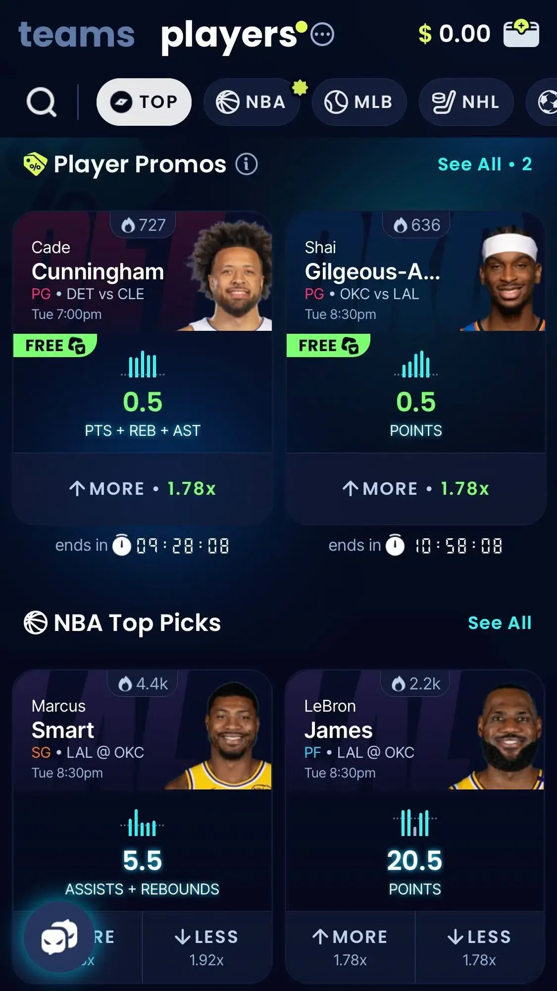 sleeper app screenshot of home page in 2026