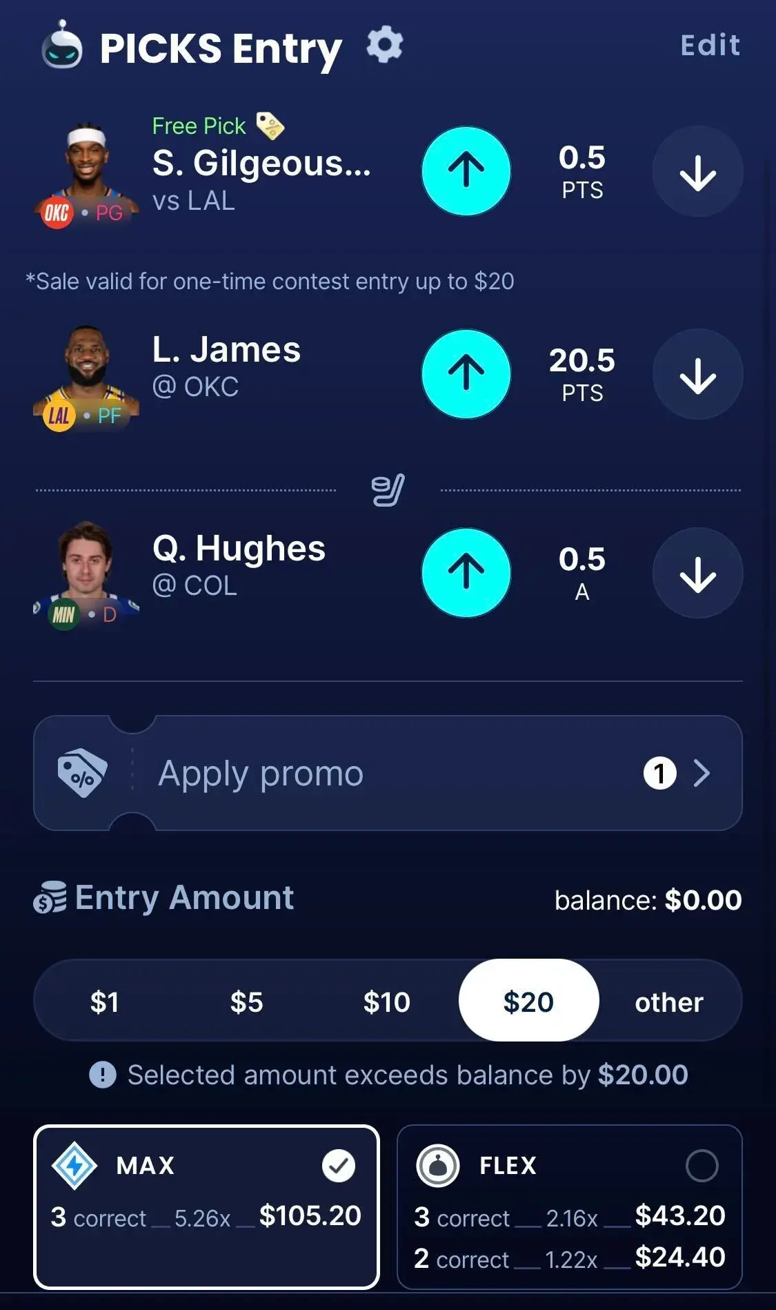 sleeper picks lineup