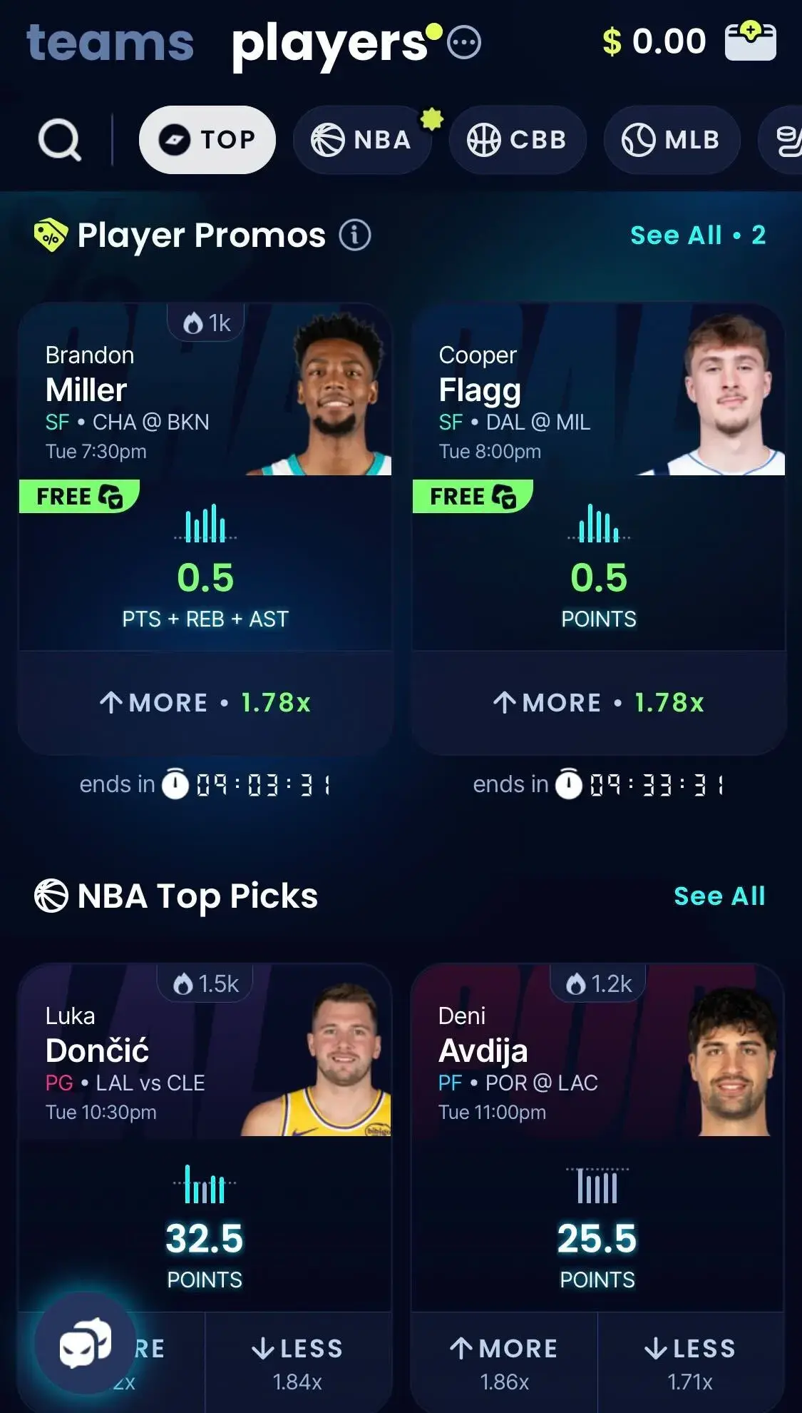 sleeper app screenshot of home page in 2026