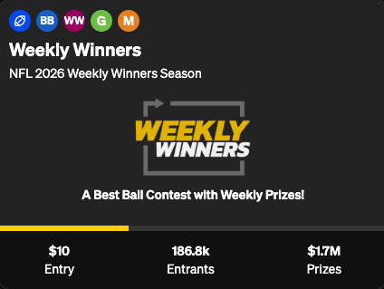 Underdog’s Weekly Winners: The Best Ball Tournament That Pays You Every Week