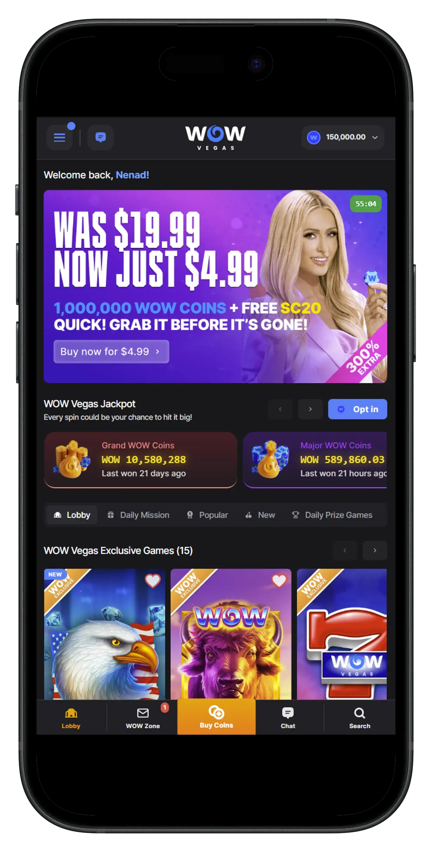 WOW Vegas Casino App