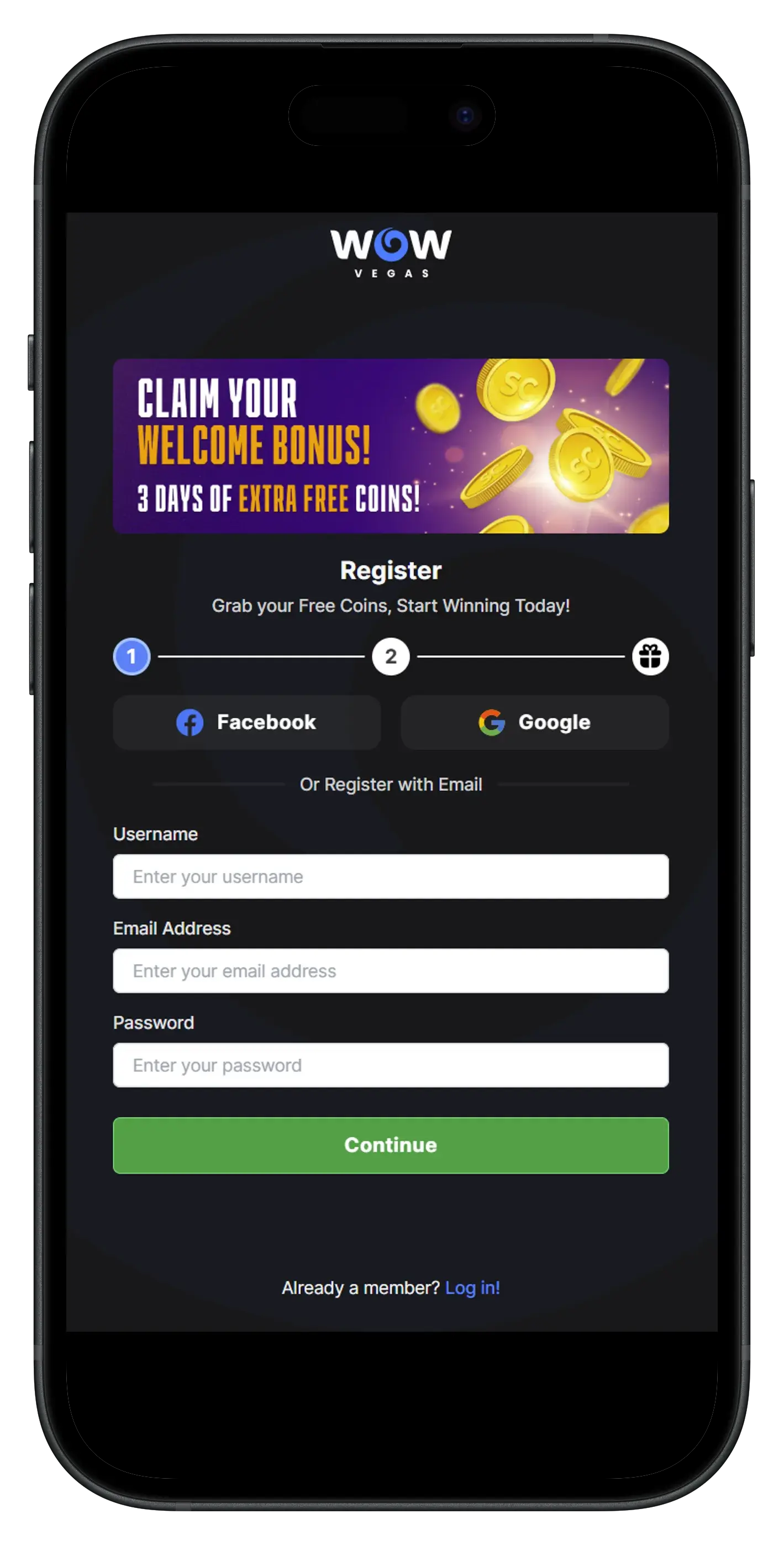 WOW Vegas Registration